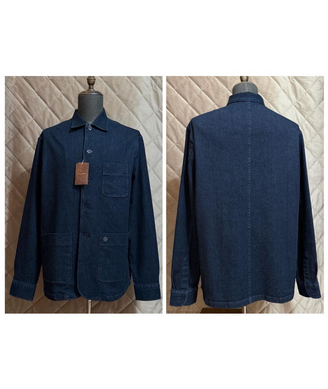 STEFANO RICCI Темно-синяя хлопковая куртка, фото 3