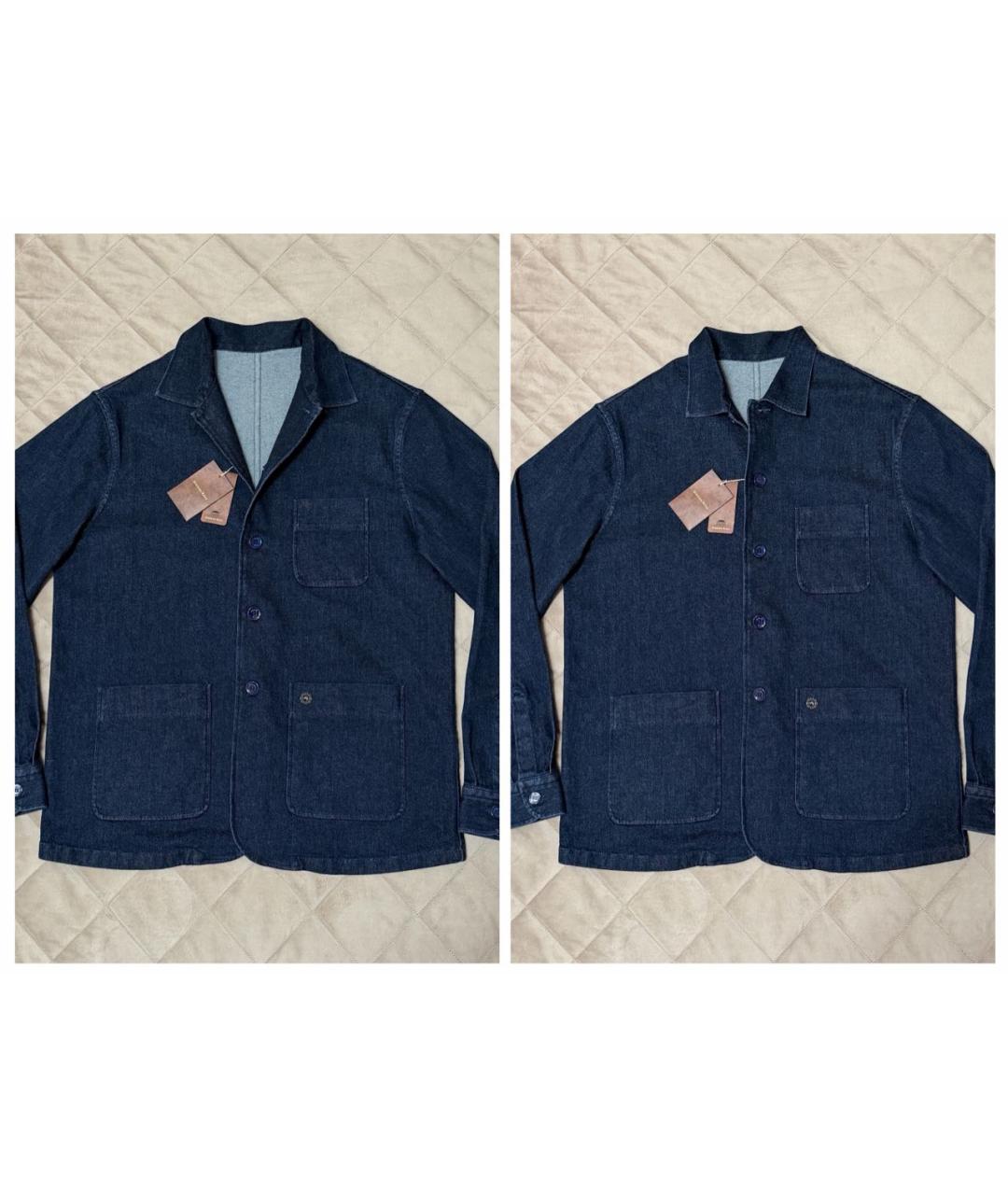 STEFANO RICCI Темно-синяя хлопковая куртка, фото 4