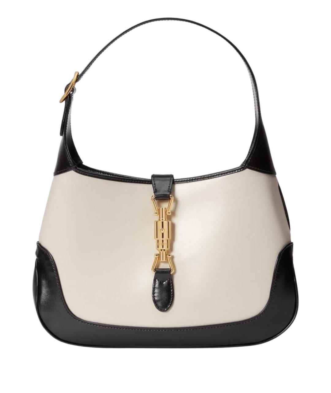 GUCCI Белая кожаная сумка с короткими ручками, фото 1