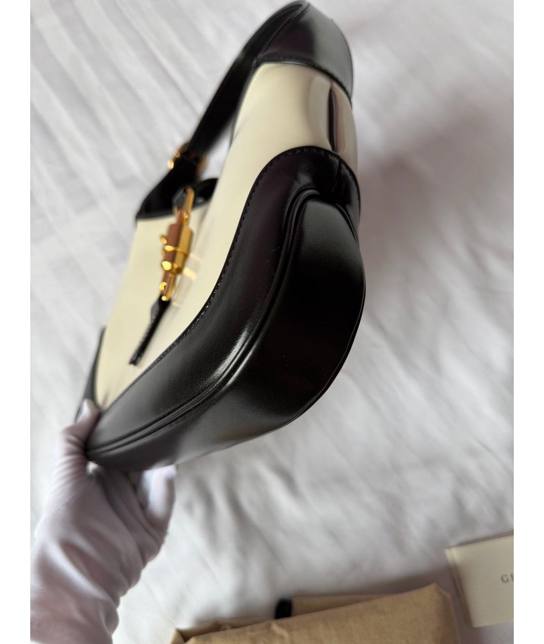 GUCCI Белая кожаная сумка с короткими ручками, фото 4