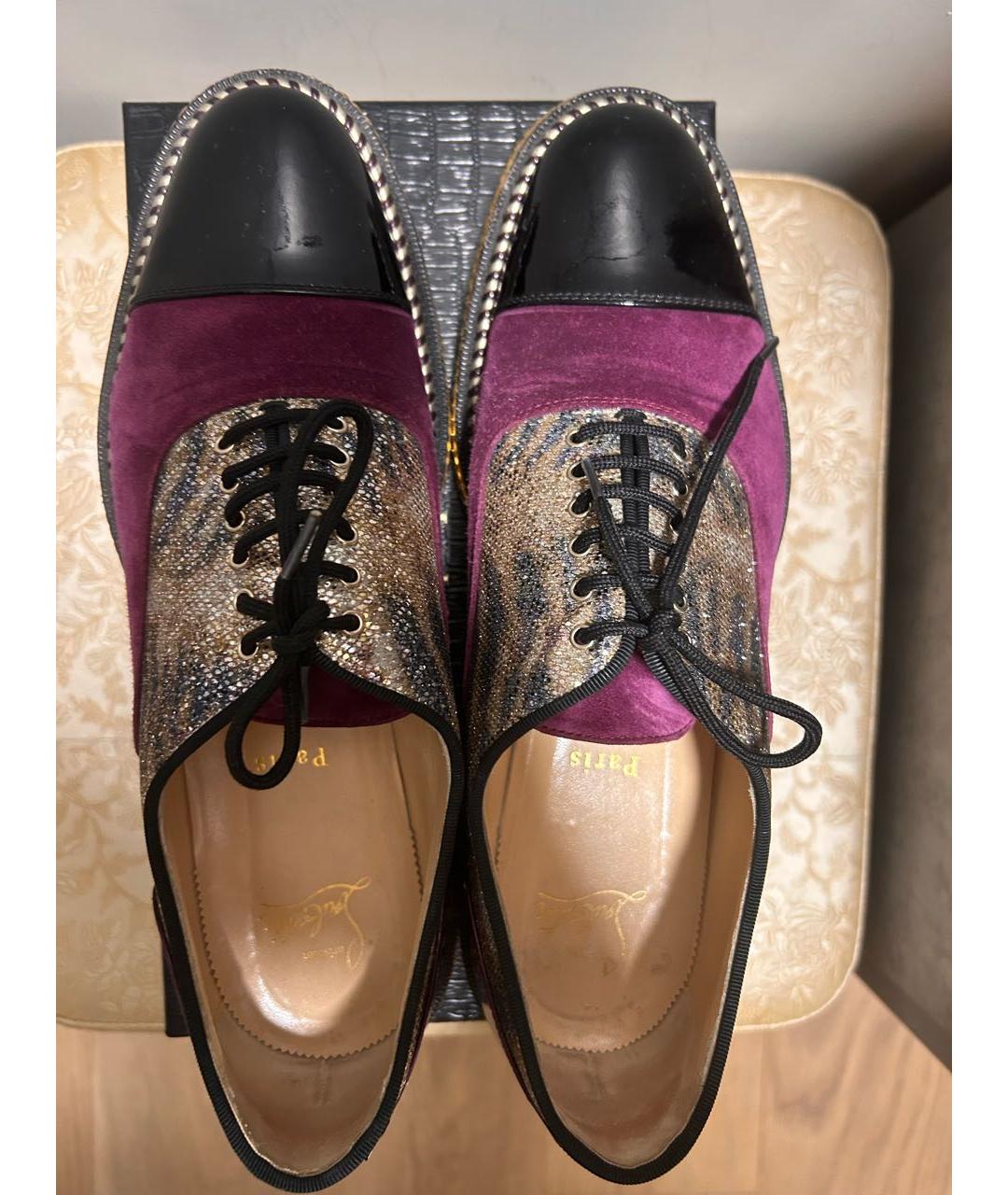 CHRISTIAN LOUBOUTIN Мульти замшевые брогги и оксфорды, фото 2