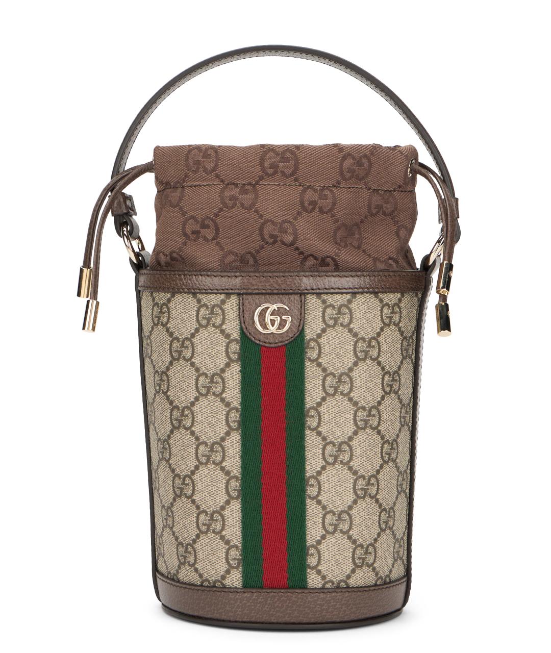 GUCCI Бежевая тканевая сумка через плечо, фото 1