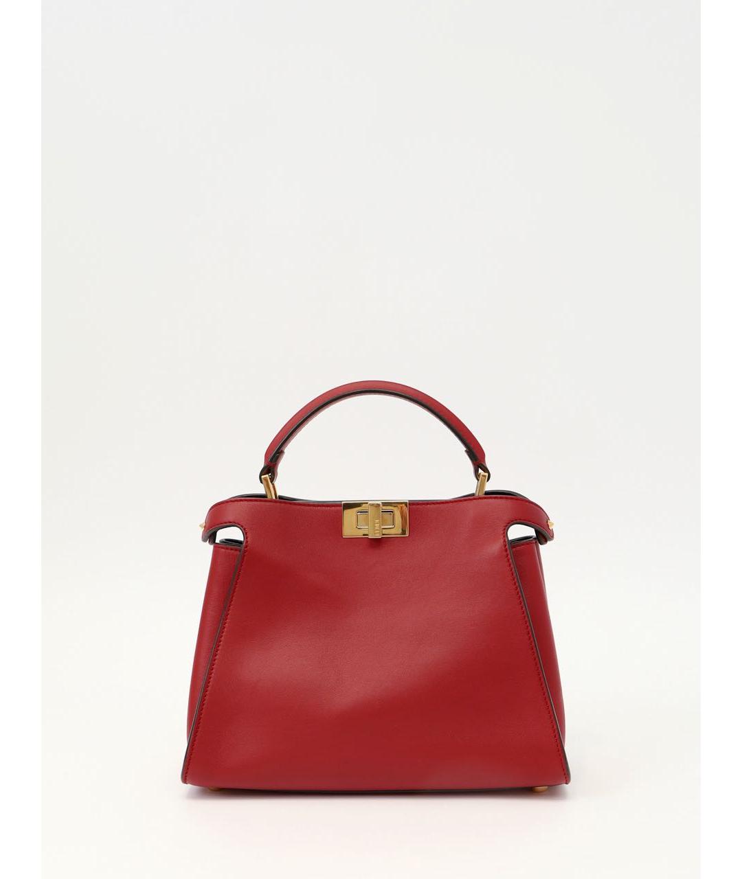 FENDI Красная кожаная сумка тоут, фото 7