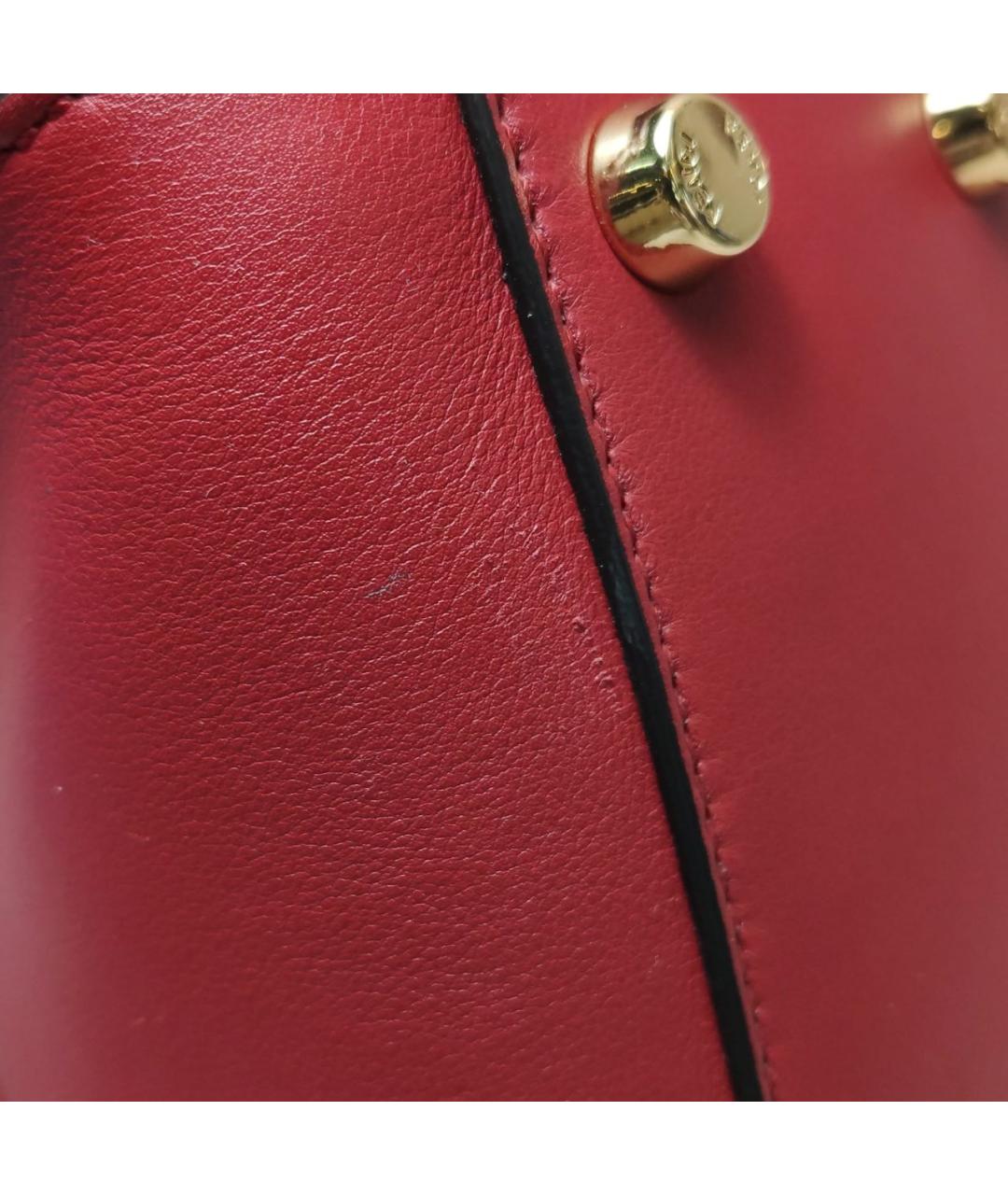 FENDI Красная кожаная сумка тоут, фото 6