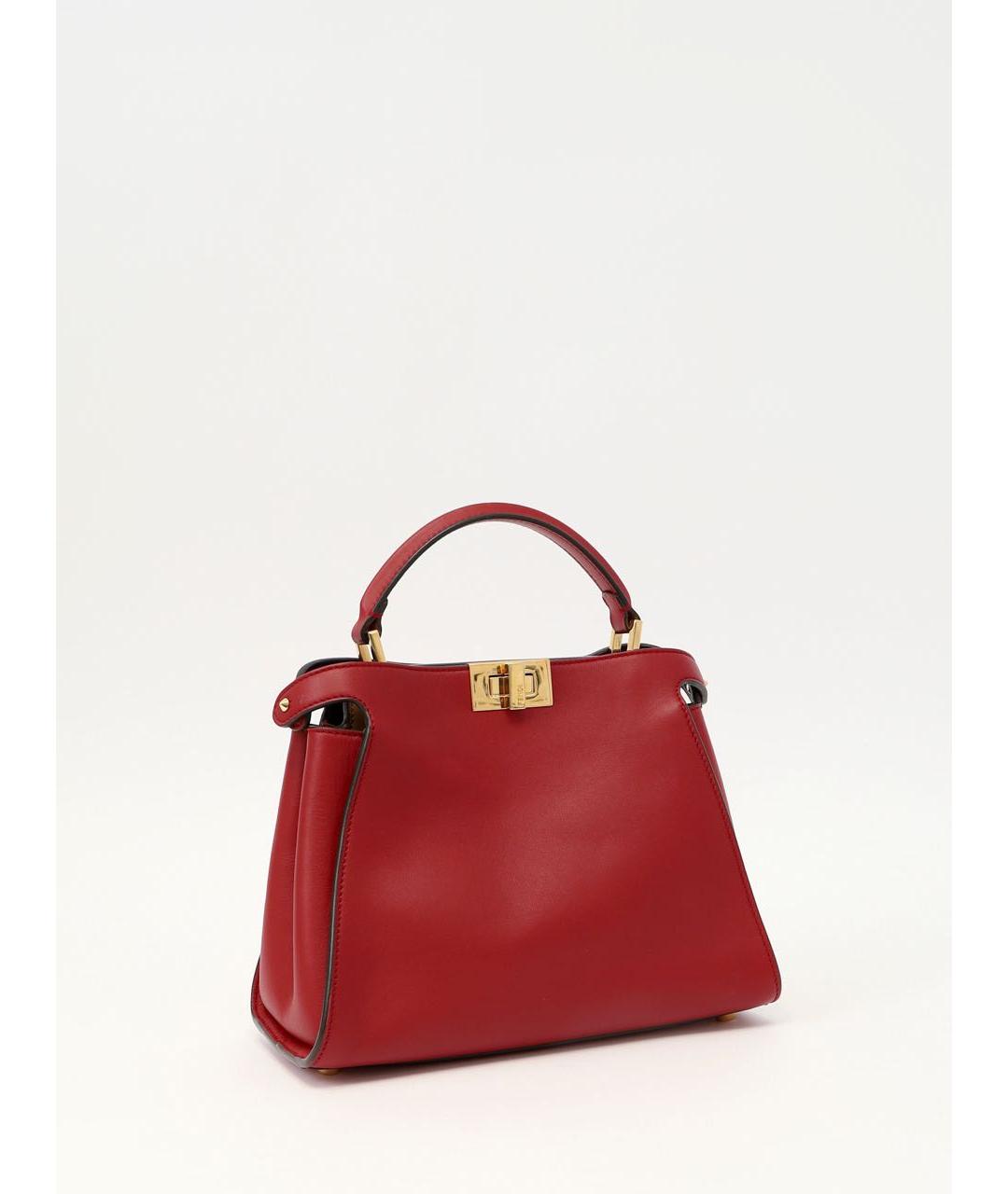 FENDI Красная кожаная сумка тоут, фото 3