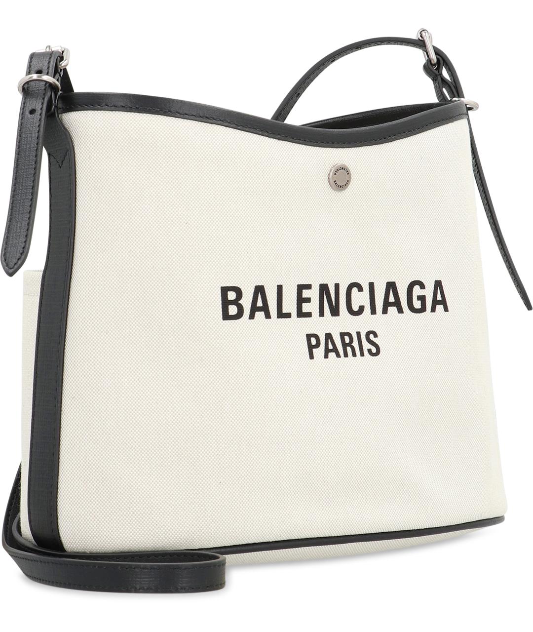 BALENCIAGA Бежевая хлопковая сумка через плечо, фото 2