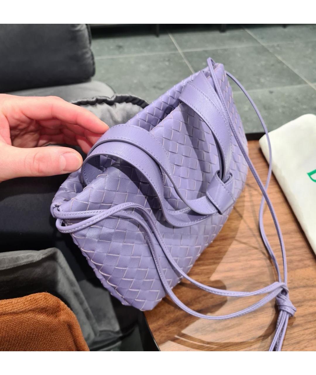 BOTTEGA VENETA Фиолетовая кожаная сумка через плечо, фото 6