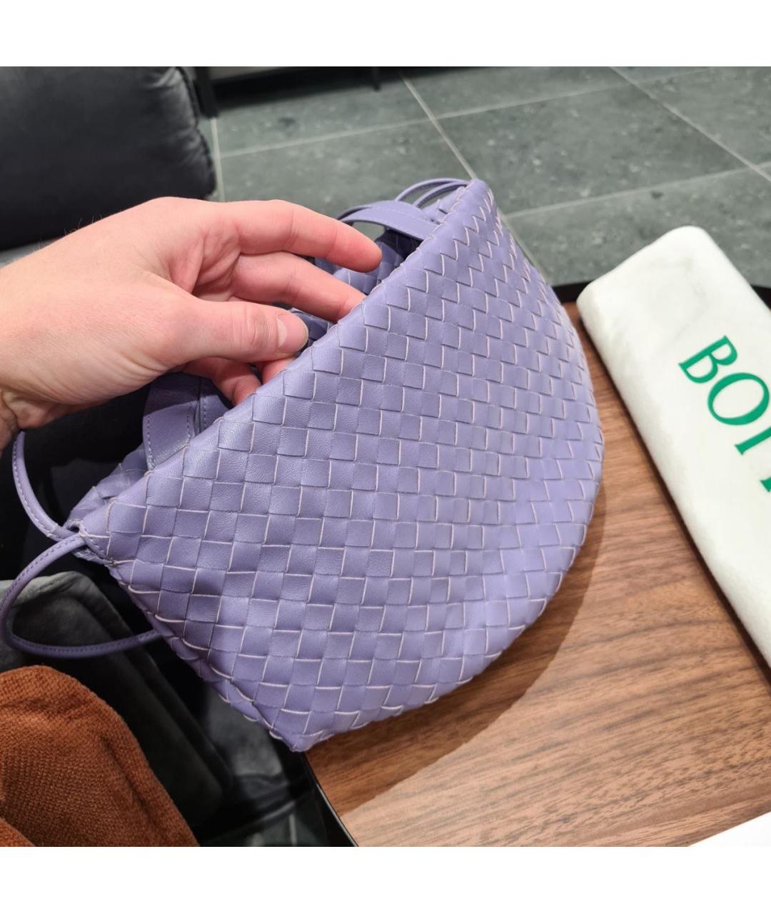 BOTTEGA VENETA Фиолетовая кожаная сумка через плечо, фото 8