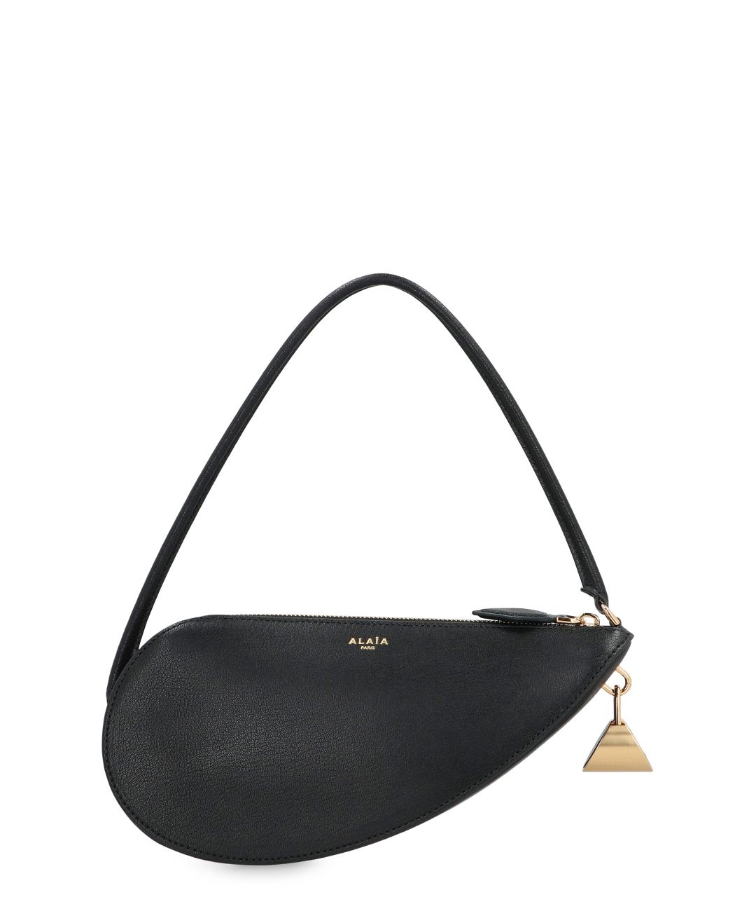 ALAIA Черная кожаная сумка с короткими ручками, фото 1