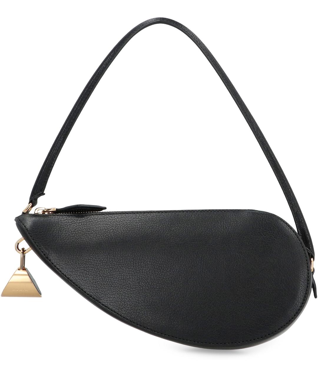 ALAIA Черная кожаная сумка с короткими ручками, фото 3