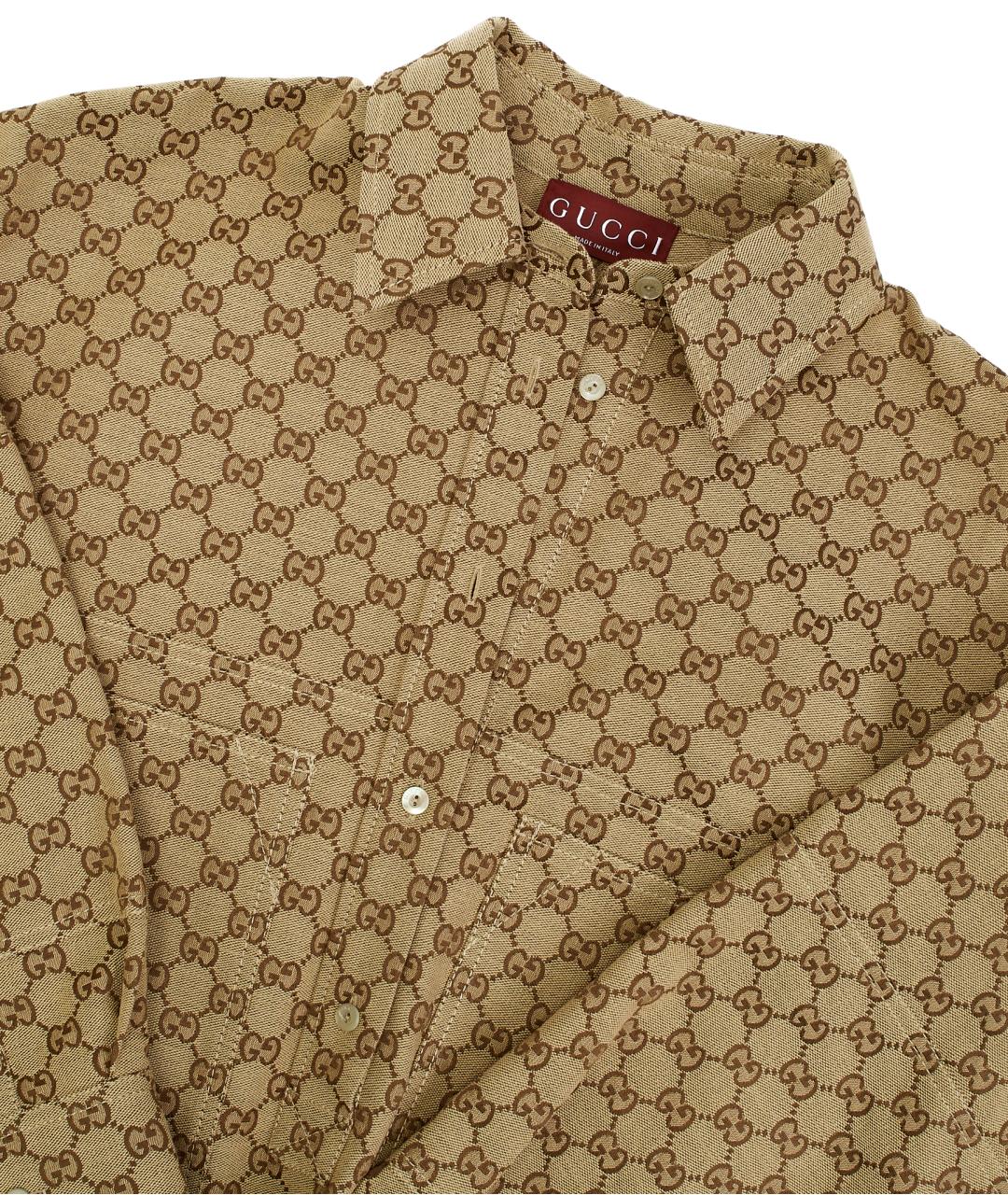 GUCCI Коричневая хлопковая рубашка, фото 3