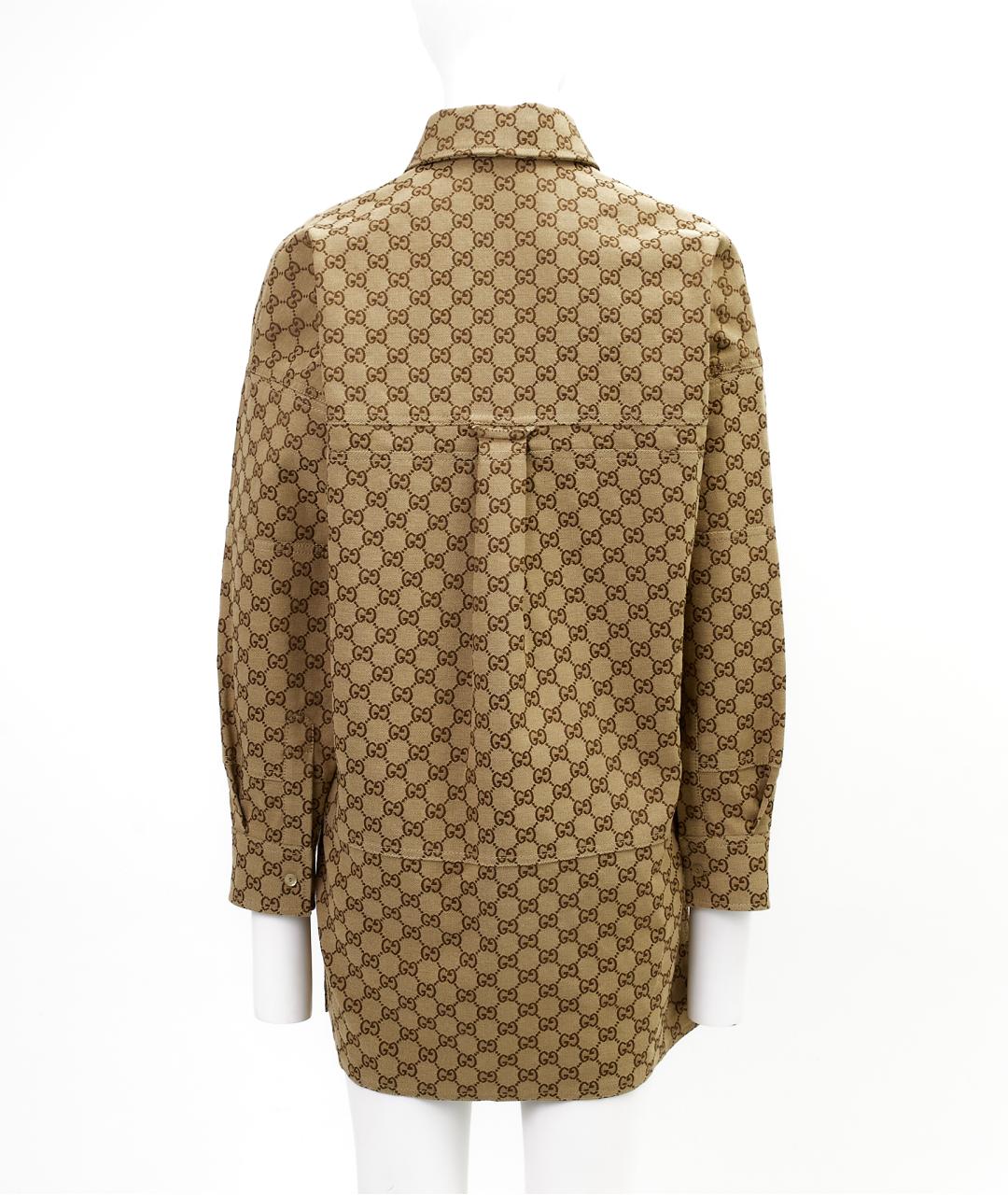 GUCCI Коричневая хлопковая рубашка, фото 2