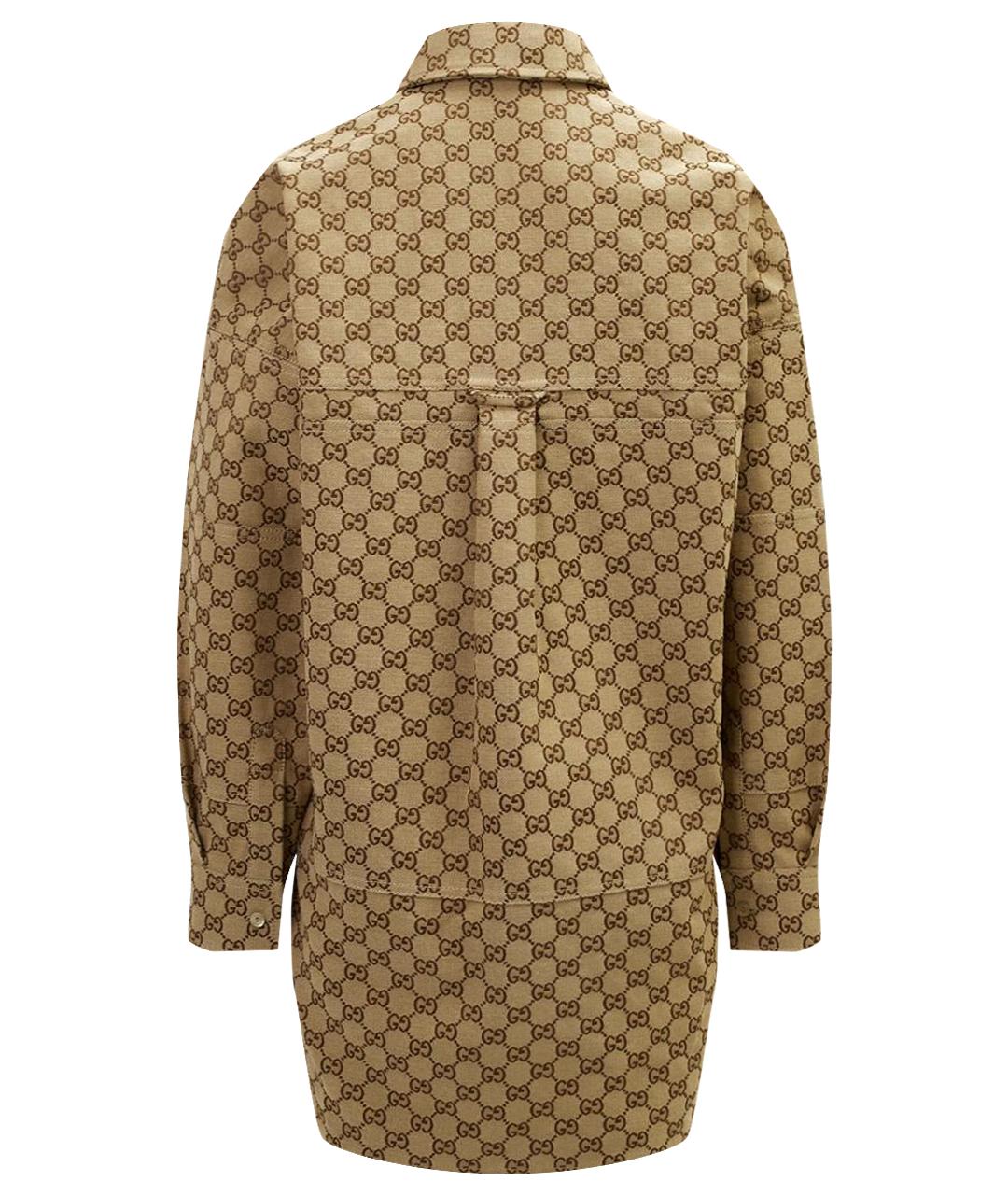 GUCCI Коричневая хлопковая рубашка, фото 10