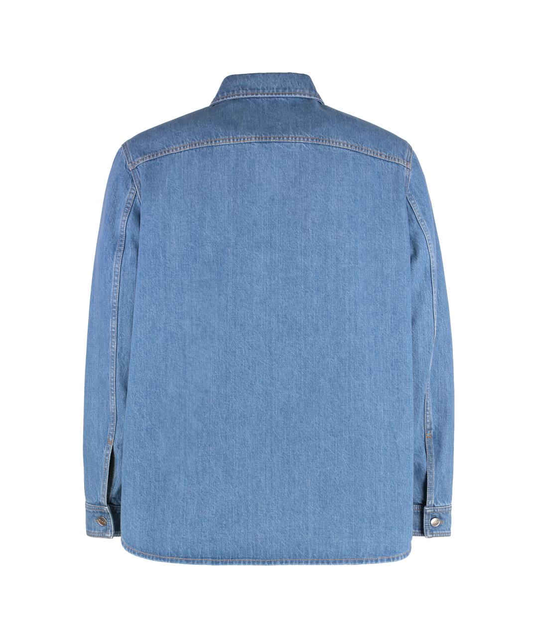 GUCCI Синяя хлопковая кэжуал рубашка, фото 2