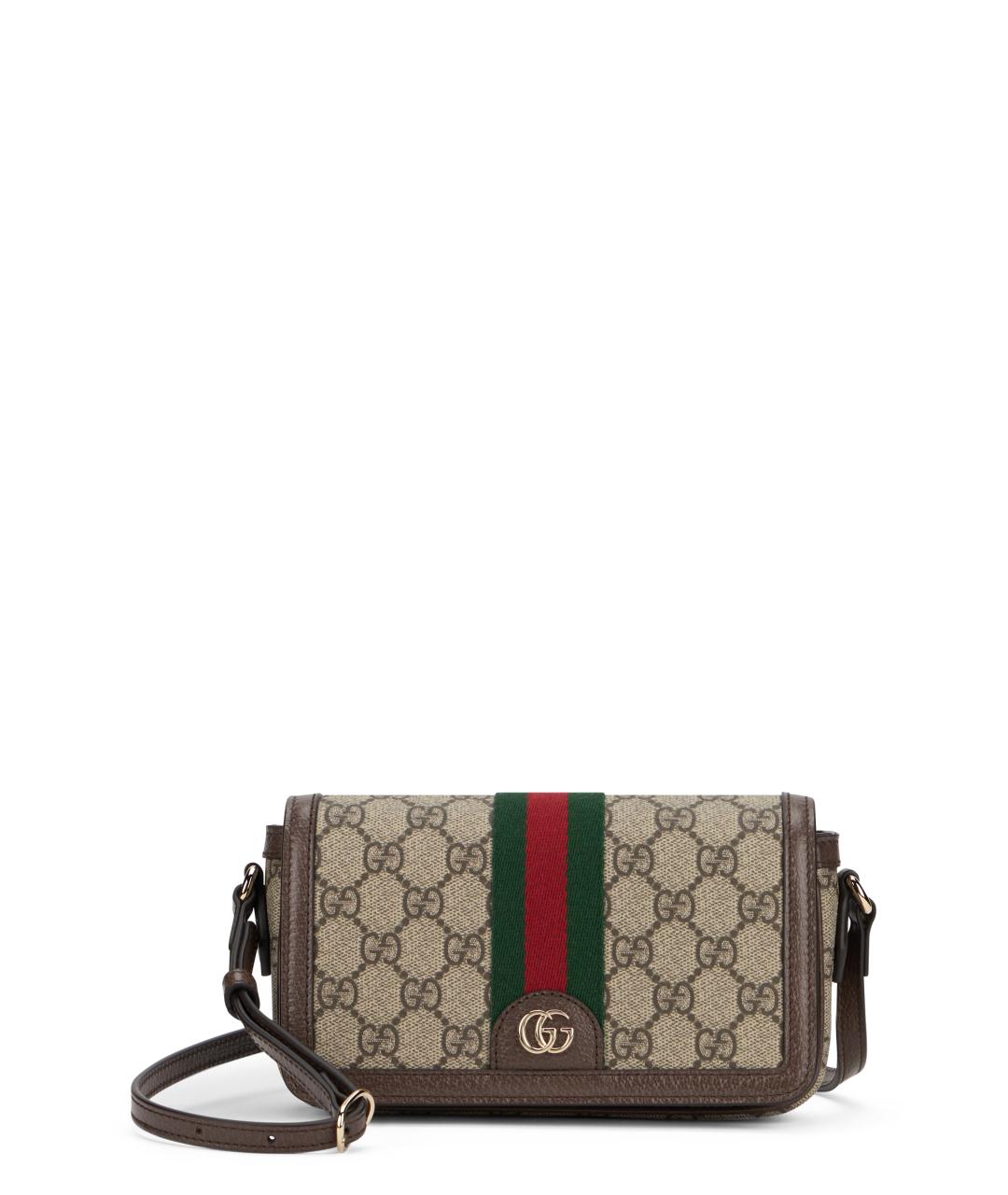 GUCCI Бежевая тканевая сумка через плечо, фото 1