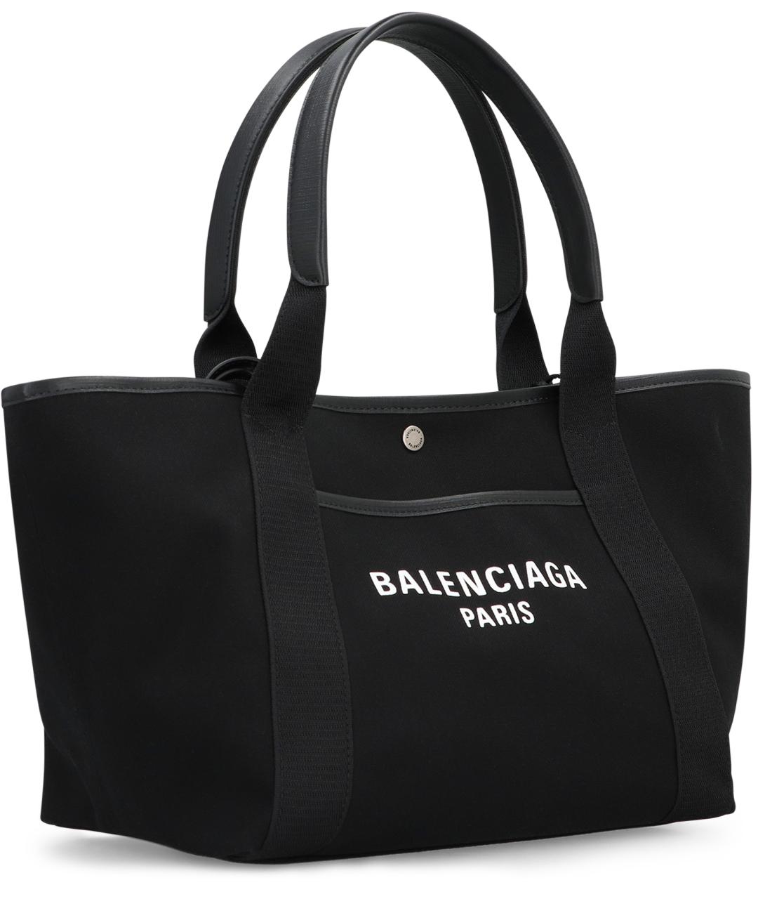 BALENCIAGA Черная хлопковая сумка тоут, фото 3