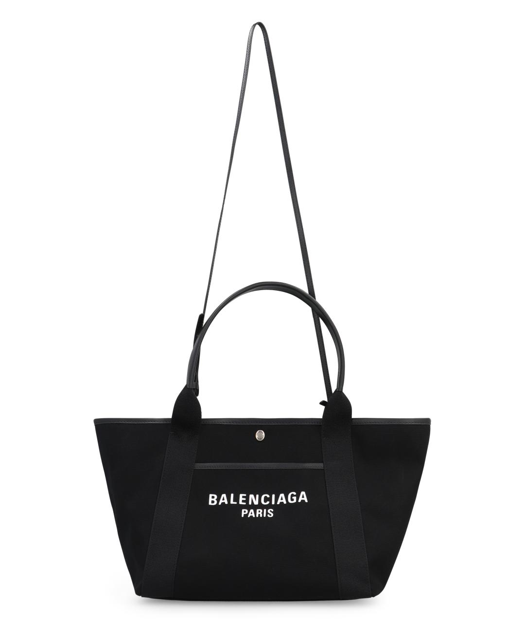 BALENCIAGA Черная хлопковая сумка тоут, фото 5