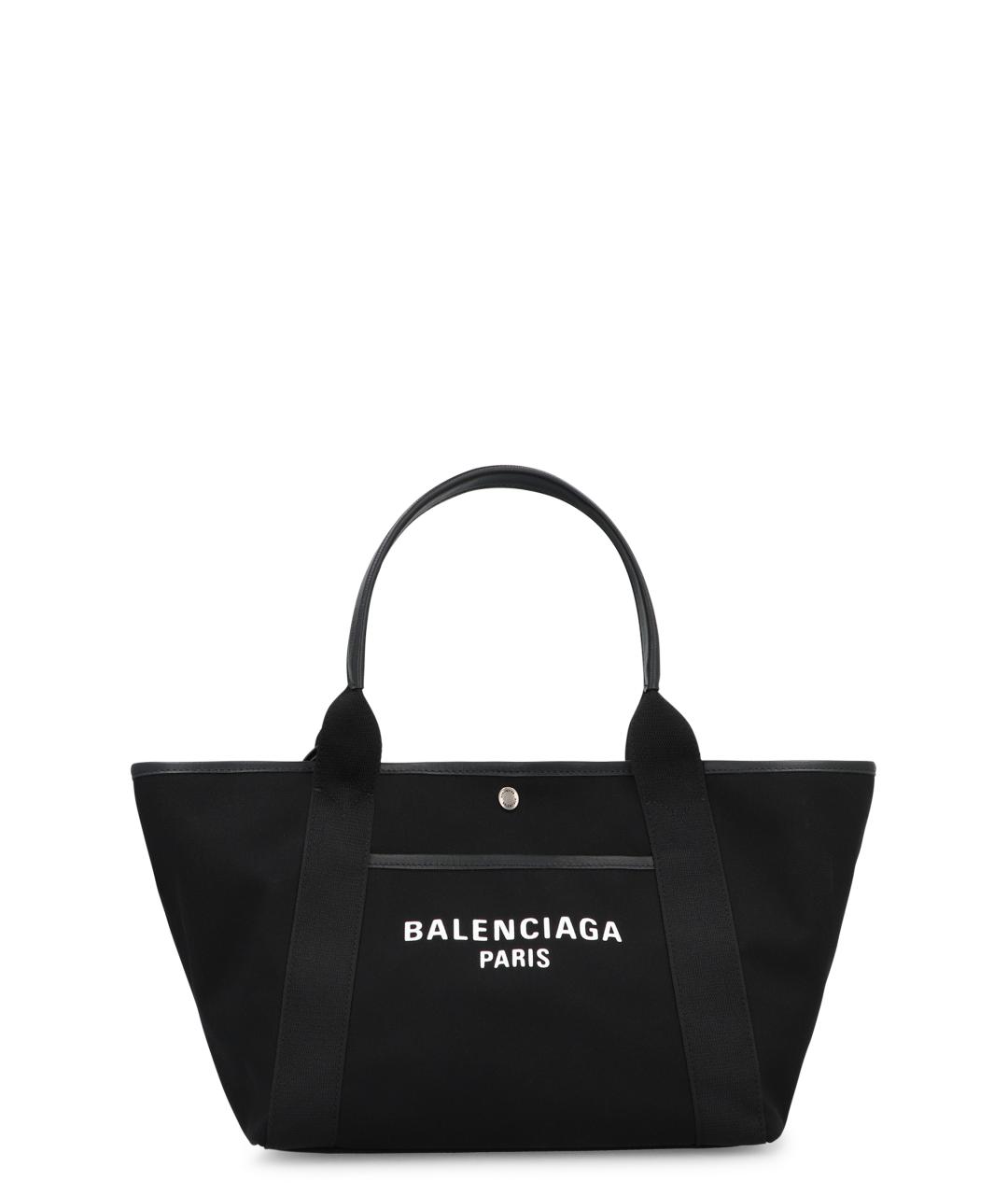 BALENCIAGA Черная хлопковая сумка тоут, фото 1