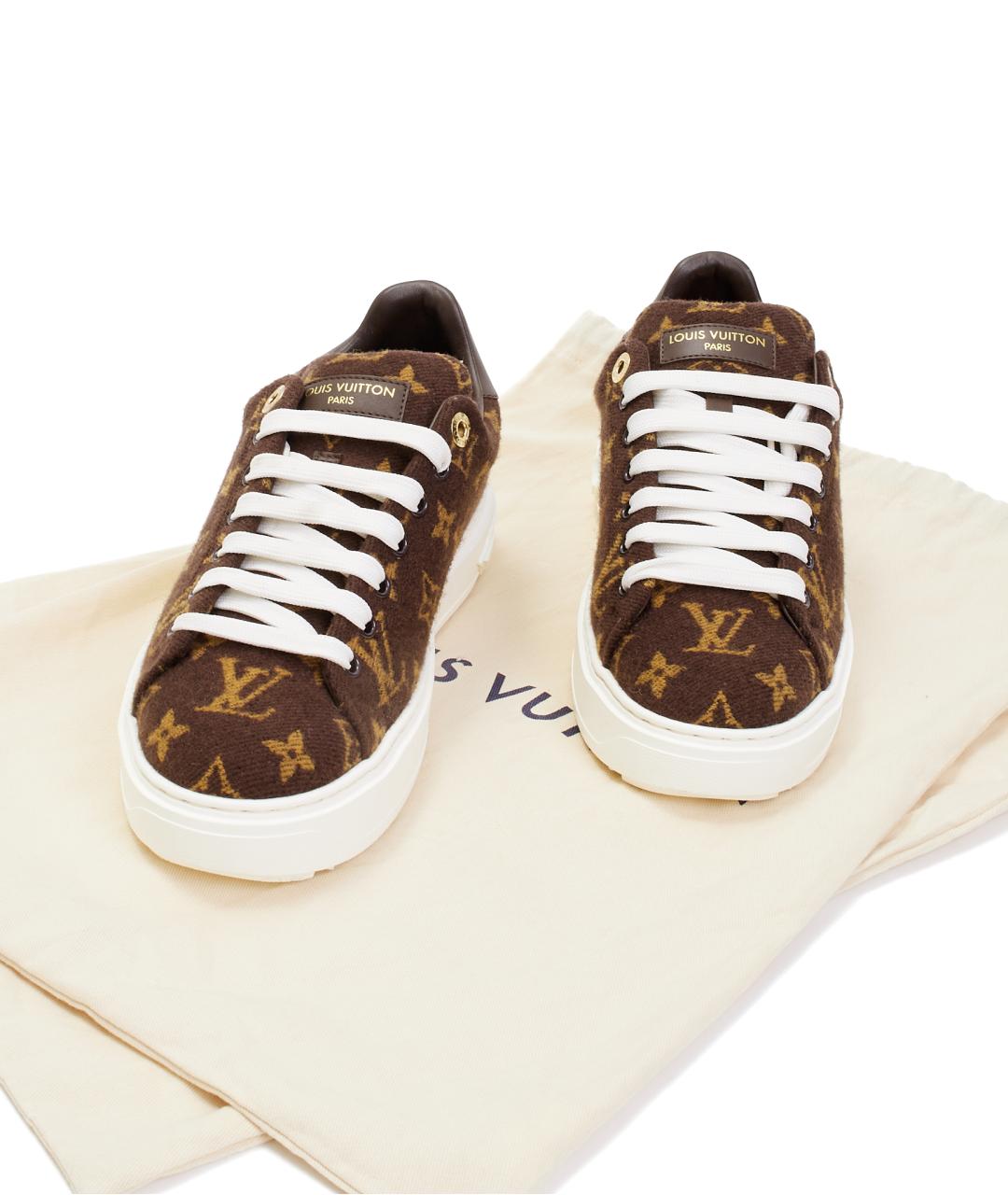 LOUIS VUITTON Коричневые текстильные кроссовки, фото 9