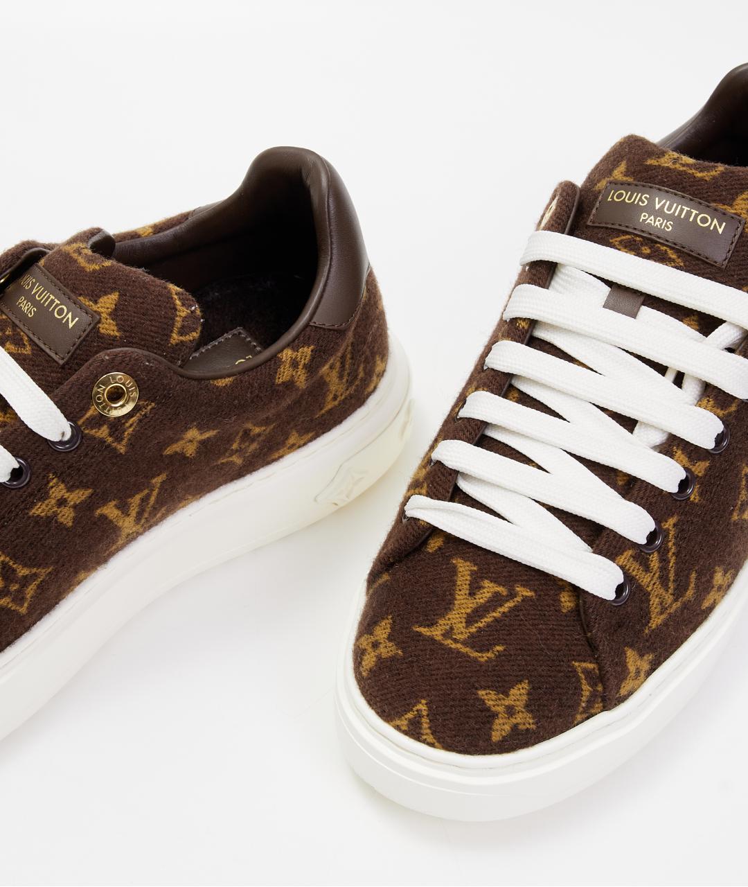 LOUIS VUITTON Коричневые текстильные кроссовки, фото 4