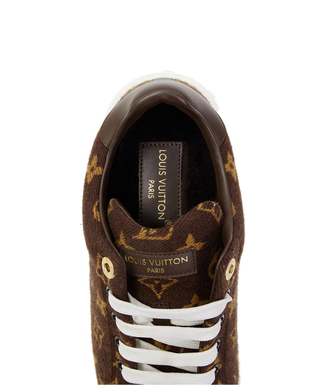 LOUIS VUITTON Коричневые текстильные кроссовки, фото 7