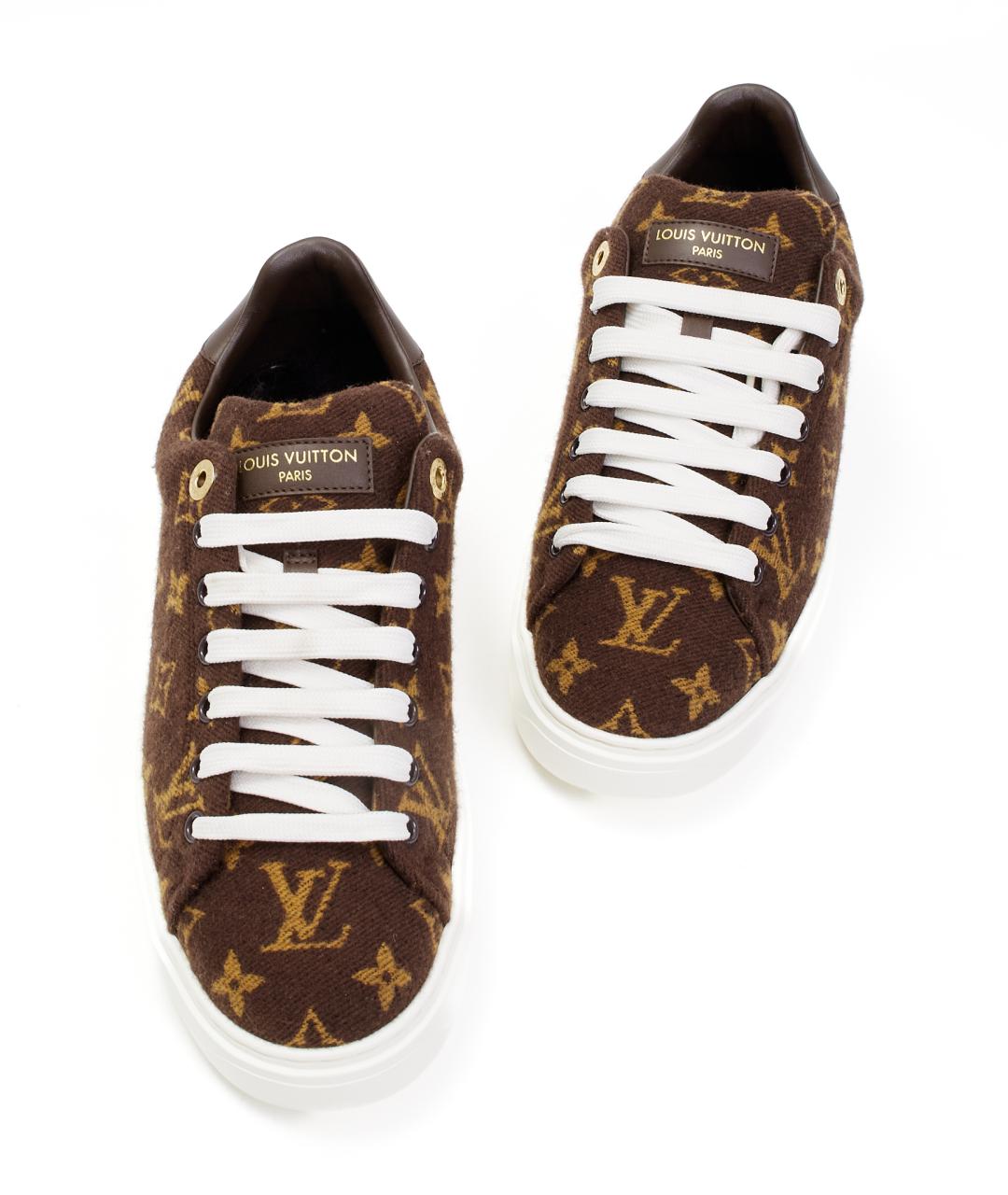 LOUIS VUITTON Коричневые текстильные кроссовки, фото 5