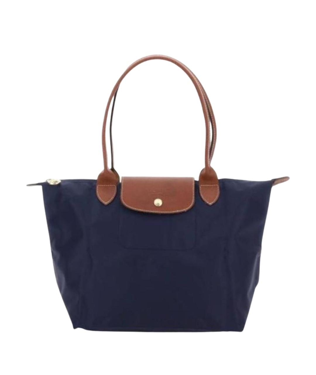 LONGCHAMP Темно-синяя тканевая сумка тоут, фото 1