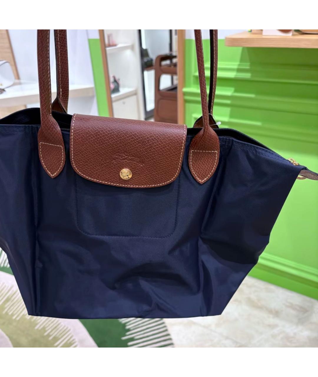 LONGCHAMP Темно-синяя тканевая сумка тоут, фото 8