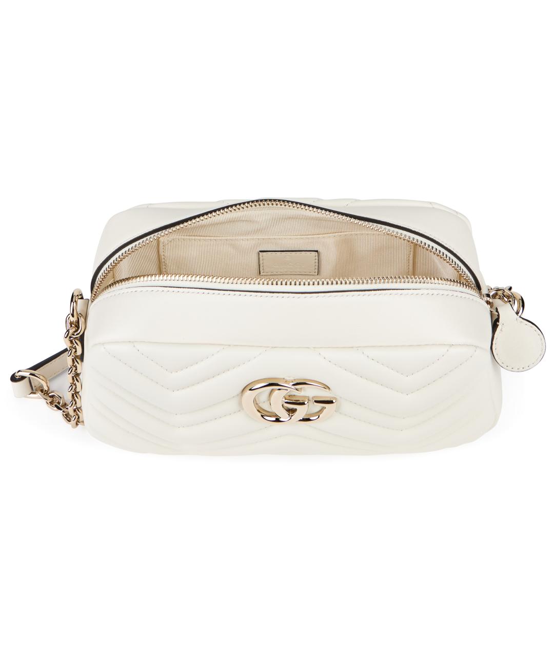GUCCI Белая кожаная сумка через плечо, фото 5