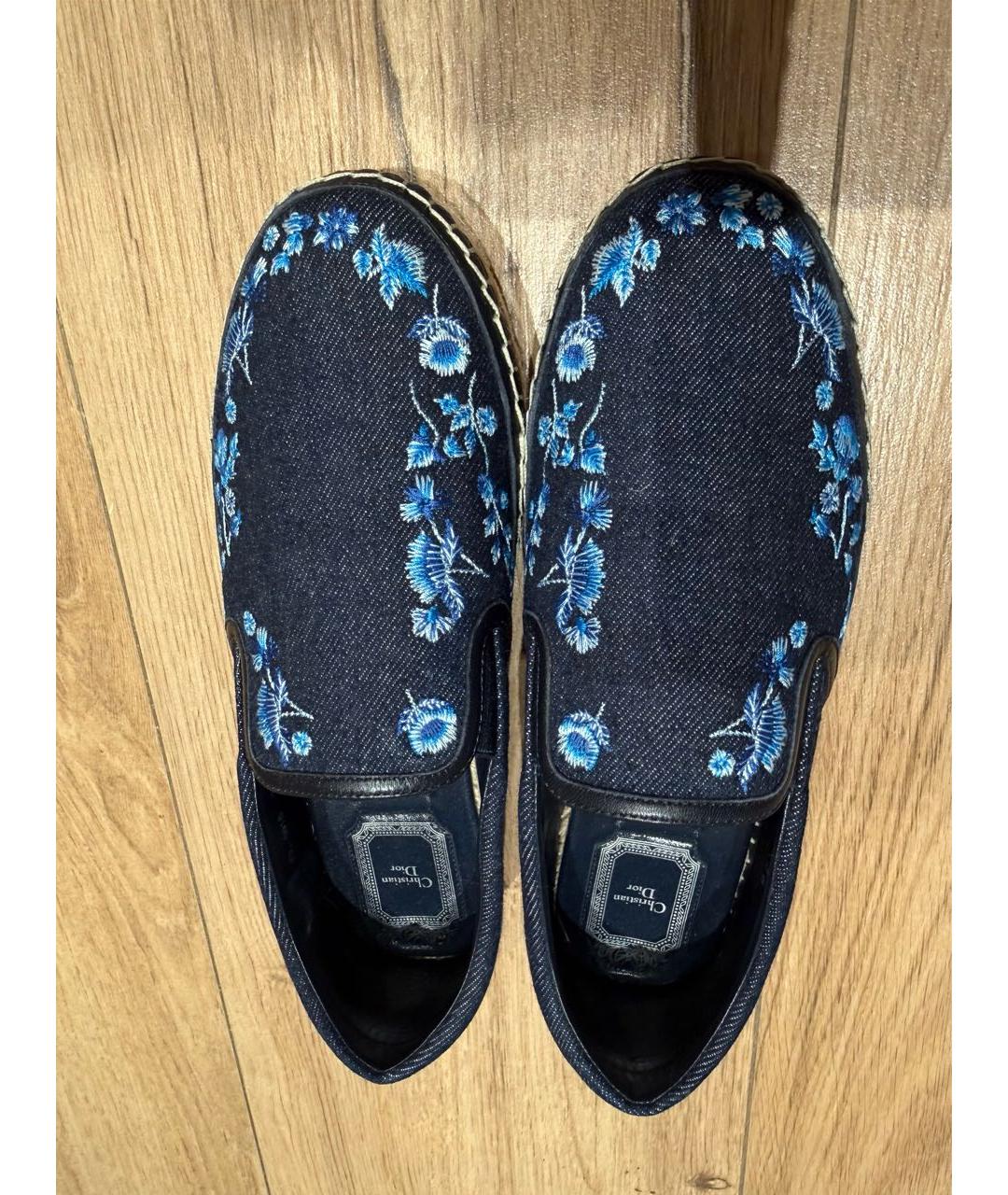 CHRISTIAN DIOR Темно-синие текстильные эспадрильи, фото 3