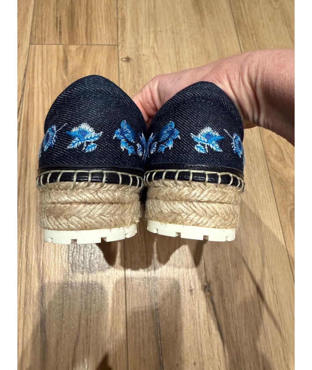 CHRISTIAN DIOR Темно-синие текстильные эспадрильи, фото 4
