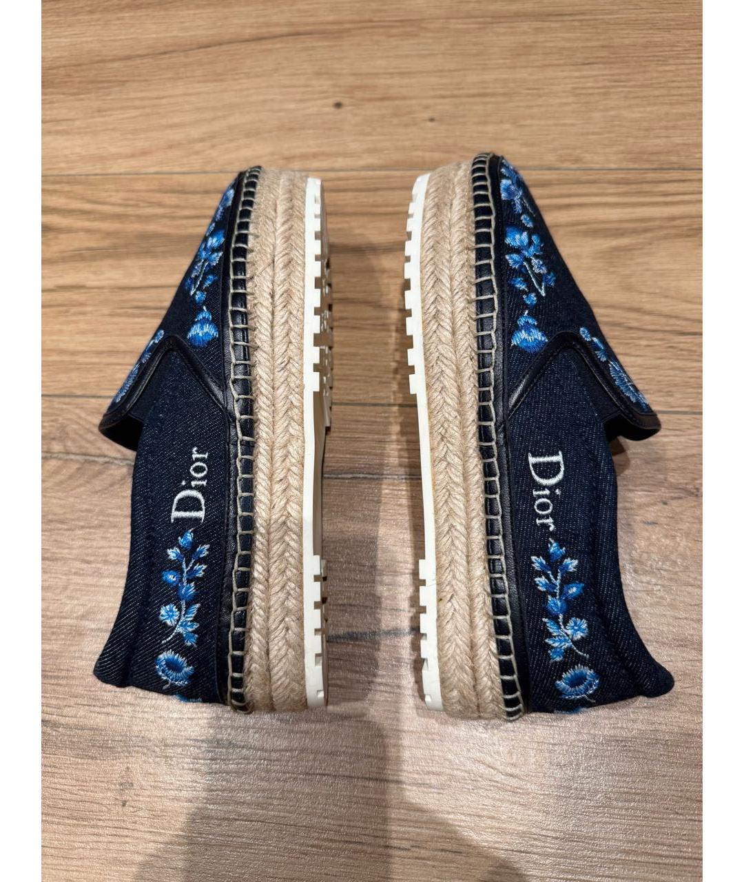 CHRISTIAN DIOR Темно-синие текстильные эспадрильи, фото 6