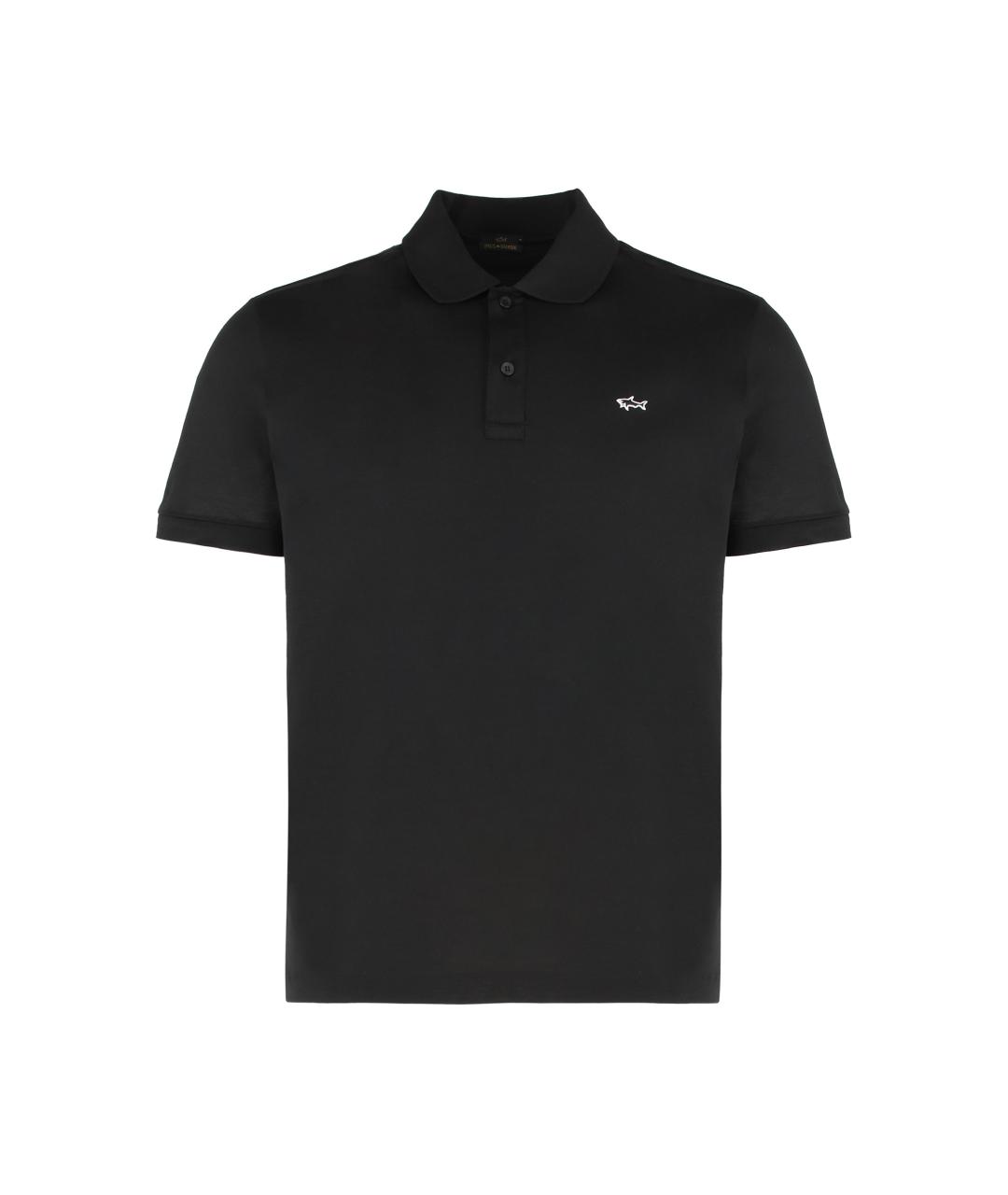 PAUL & SHARK Черное хлопковое поло с коротким рукавом, фото 1