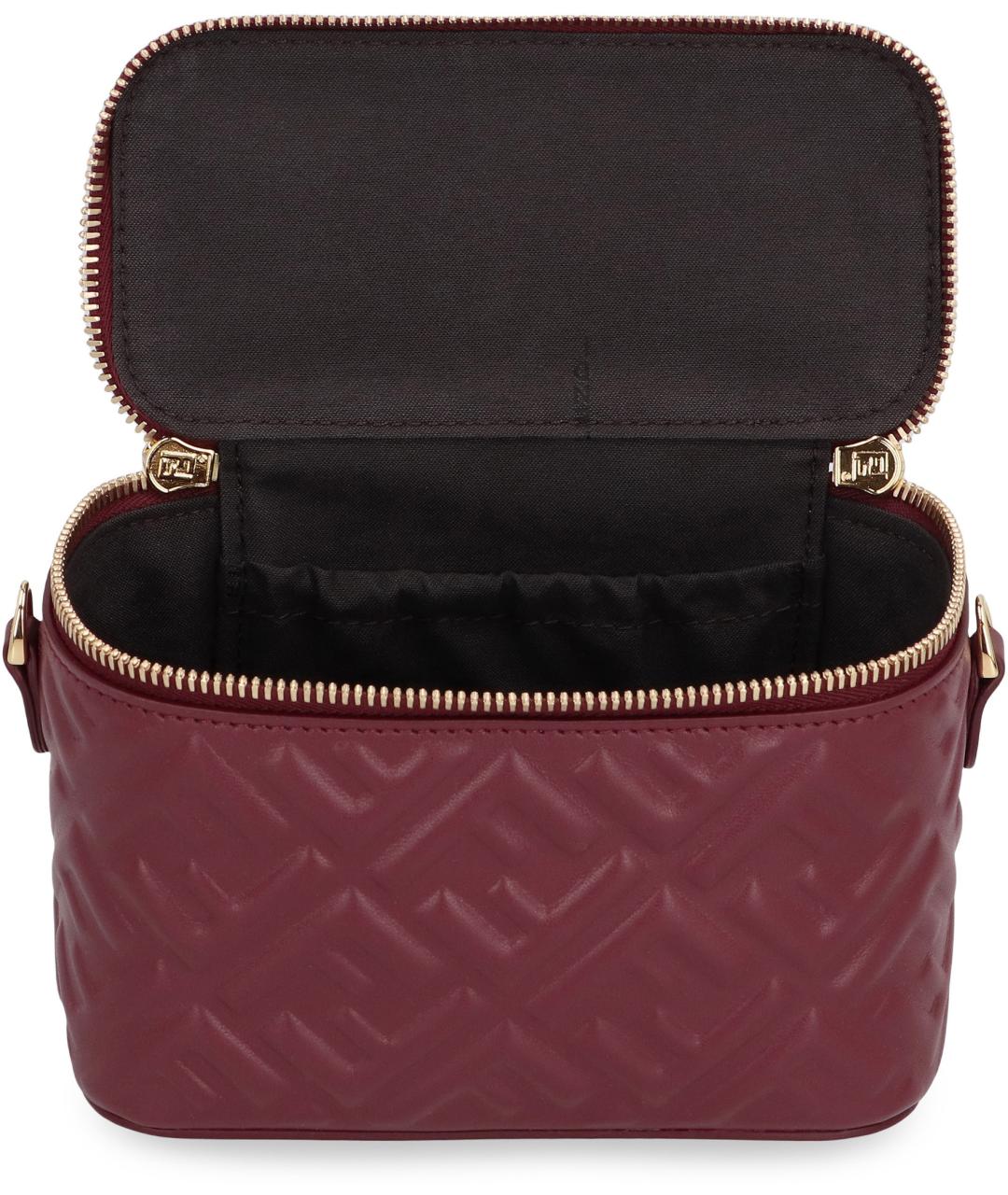 FENDI Бордовая кожаная сумка с короткими ручками, фото 5