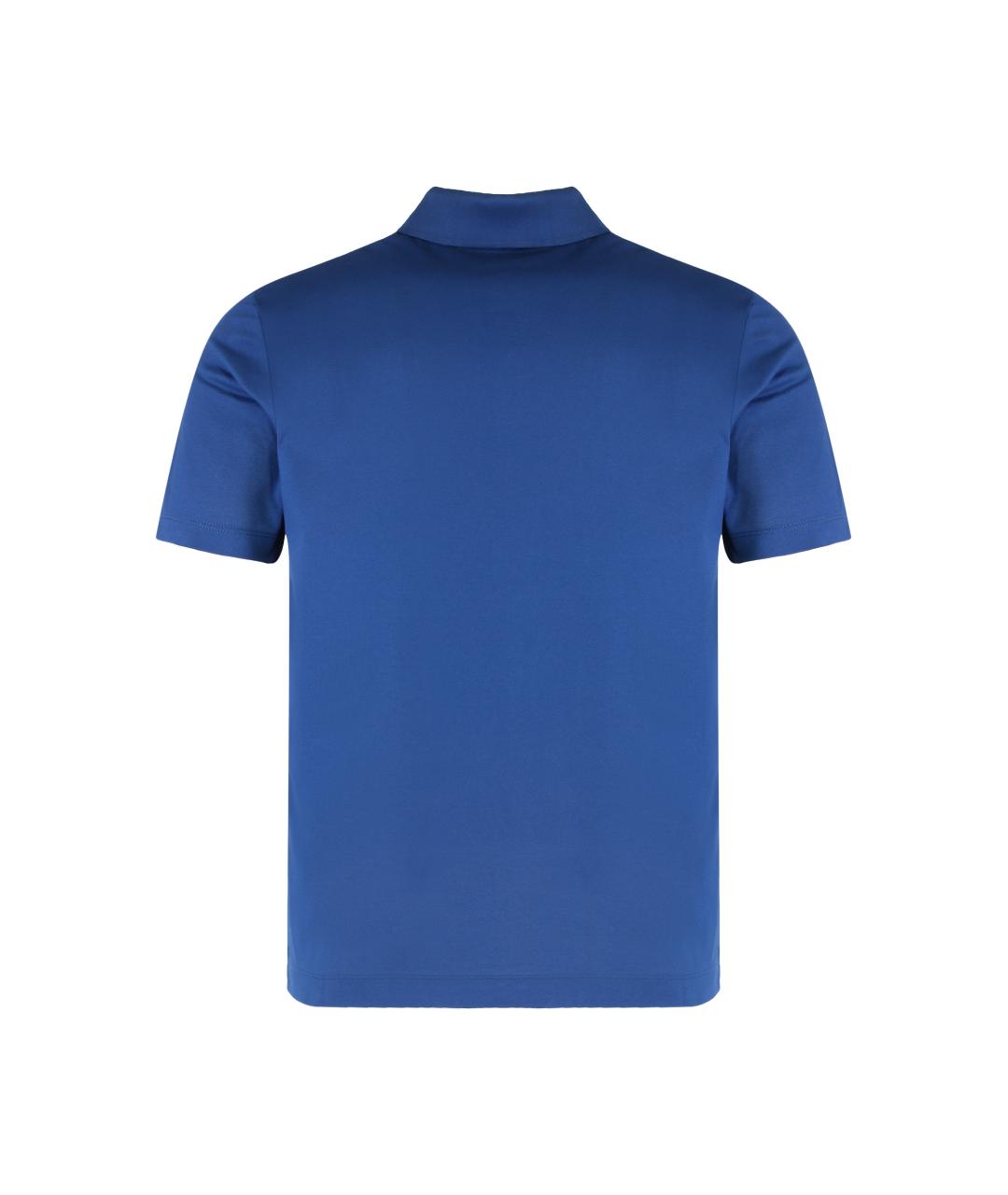 PAUL & SHARK Синее хлопковое поло с коротким рукавом, фото 2