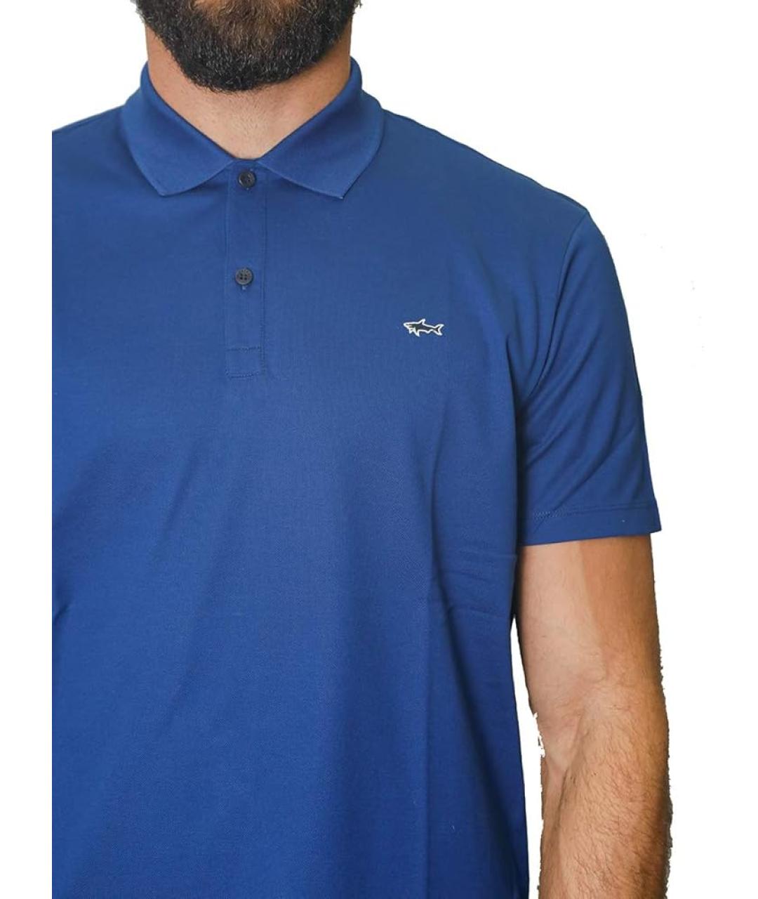 PAUL & SHARK Синее хлопковое поло с коротким рукавом, фото 3