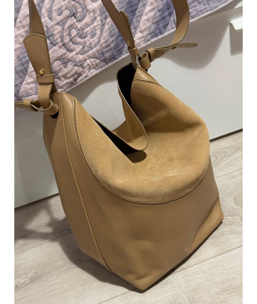 NEOUS Бежевая кожаная сумка тоут, фото 3