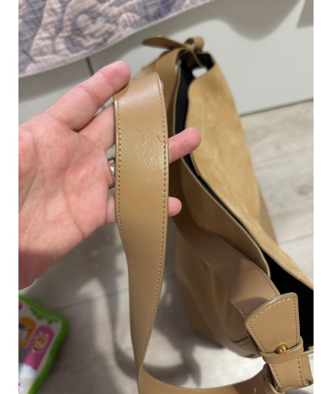 NEOUS Бежевая кожаная сумка тоут, фото 4