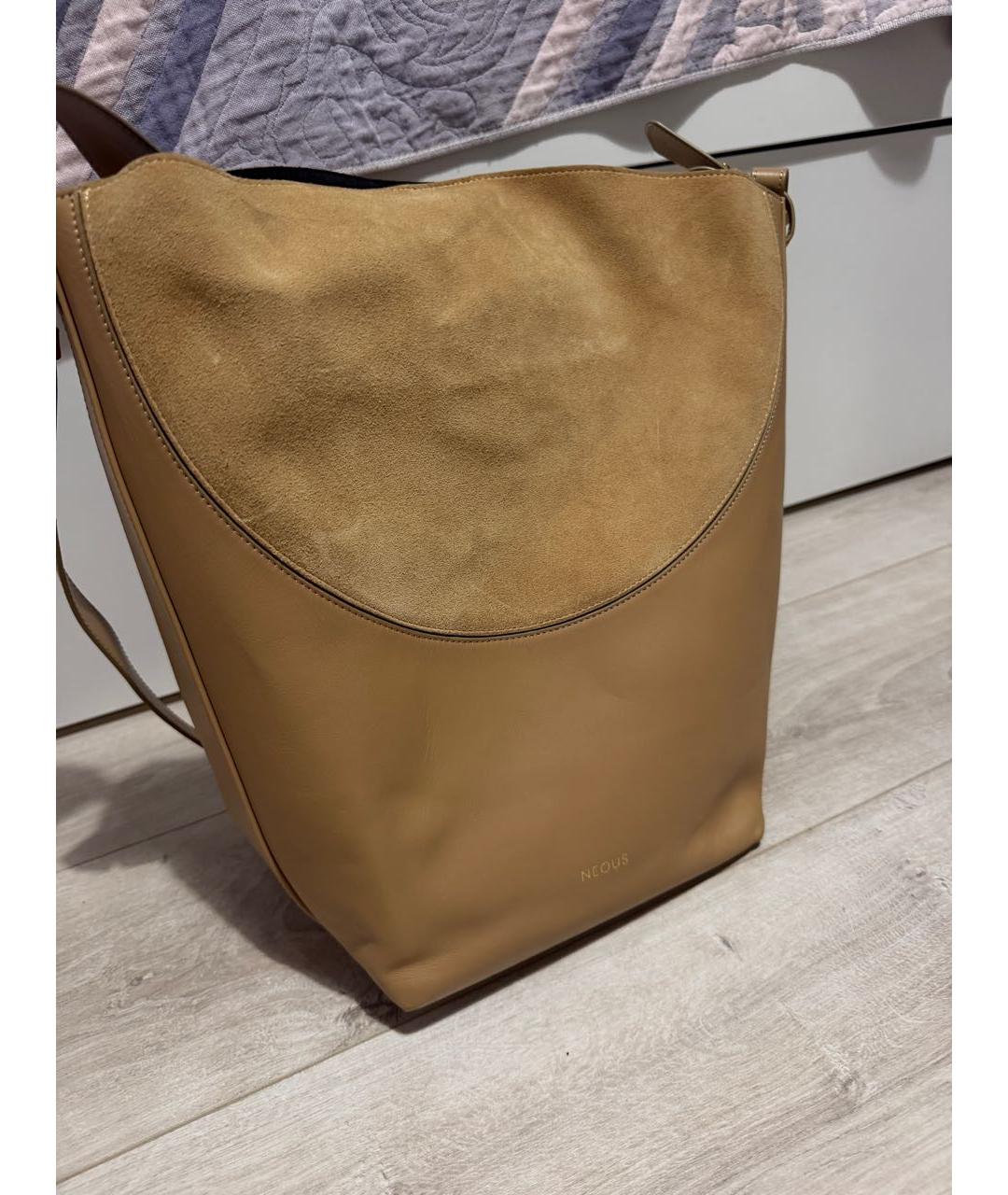 NEOUS Бежевая кожаная сумка тоут, фото 2