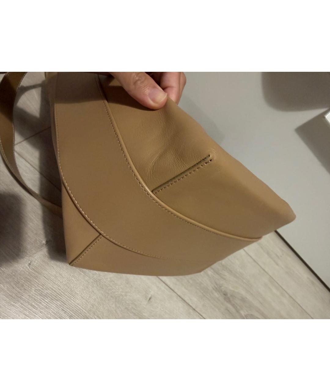 NEOUS Бежевая кожаная сумка тоут, фото 6