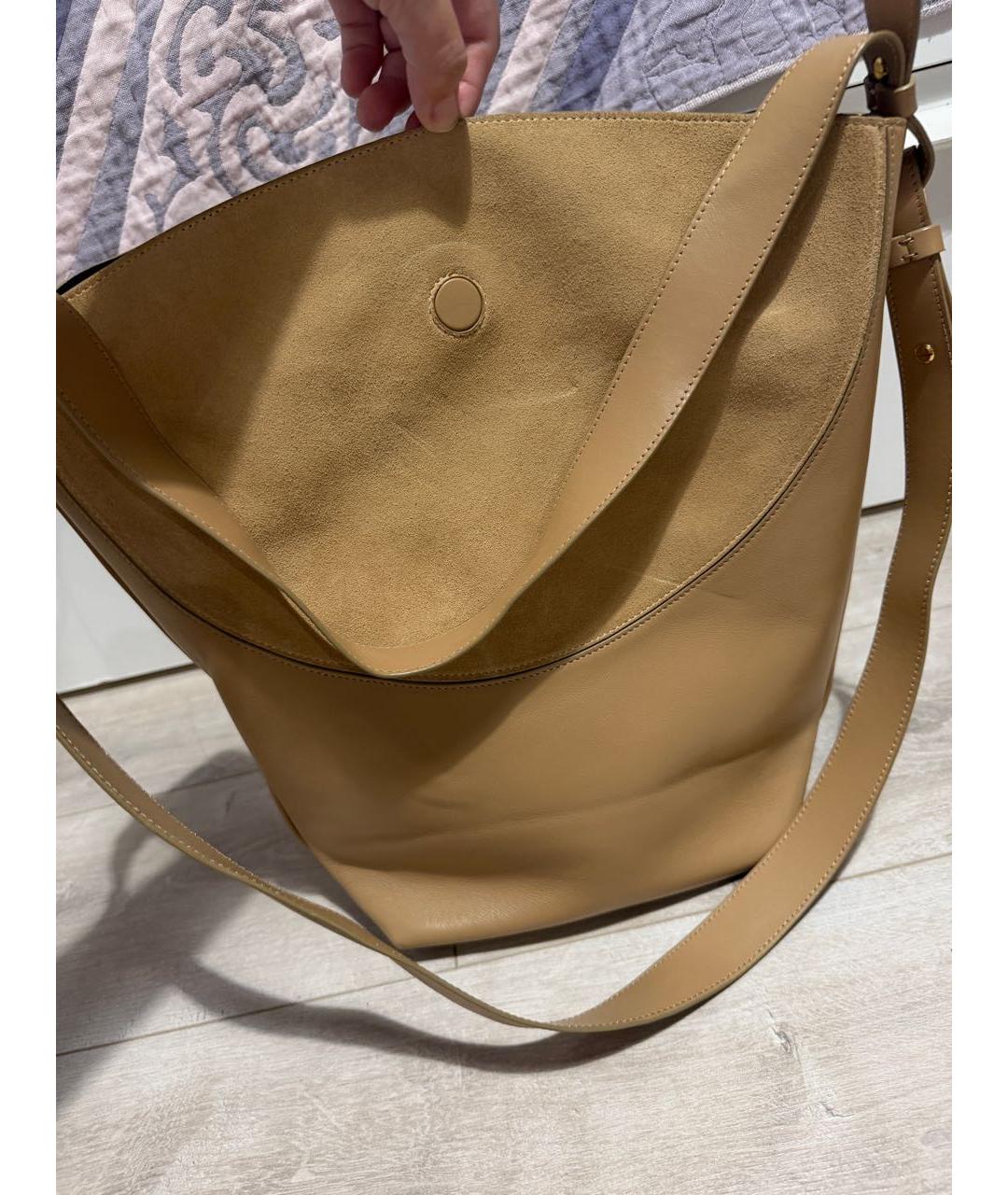 NEOUS Бежевая кожаная сумка тоут, фото 7