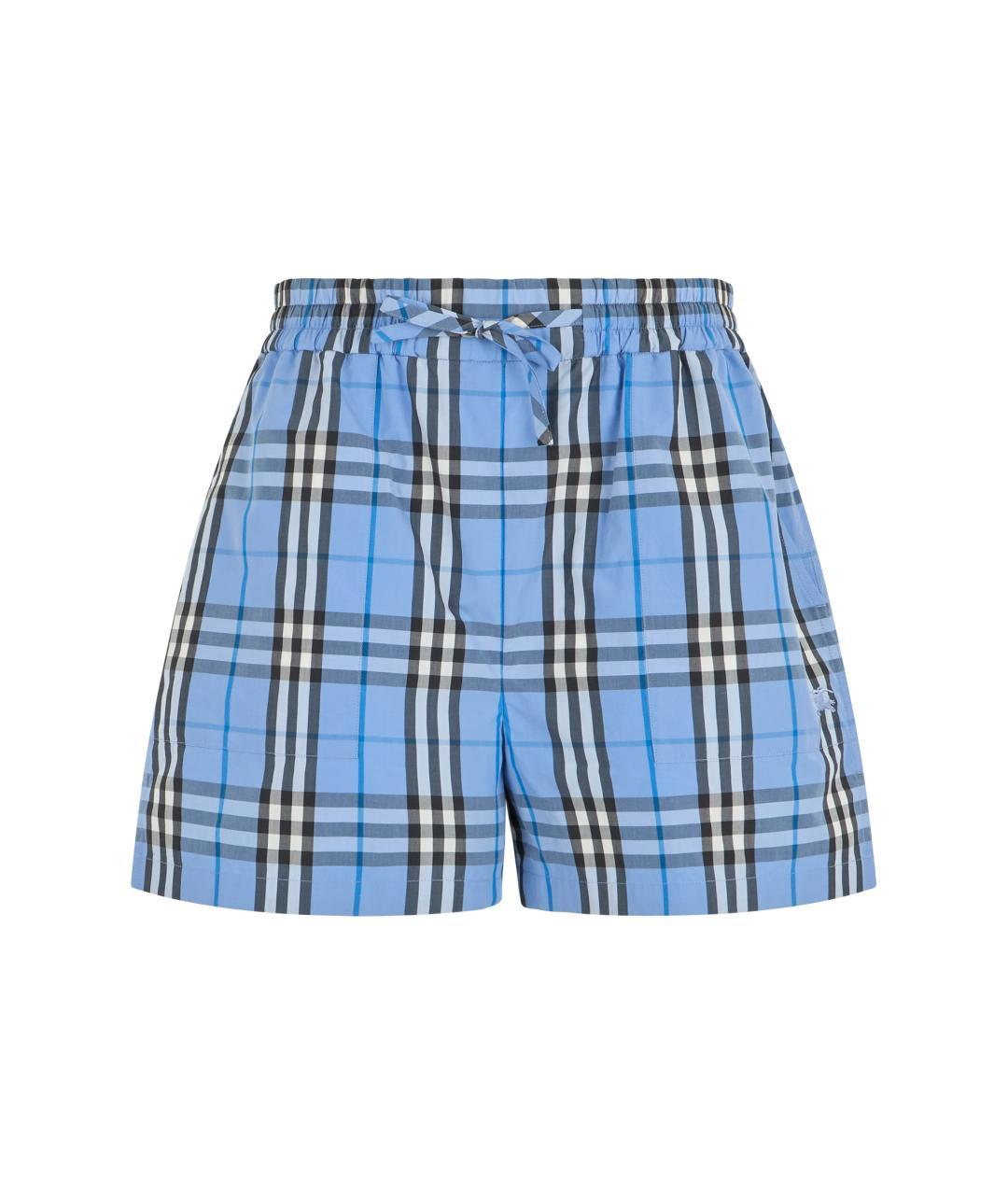BURBERRY Голубые хлопковые шорты, фото 3