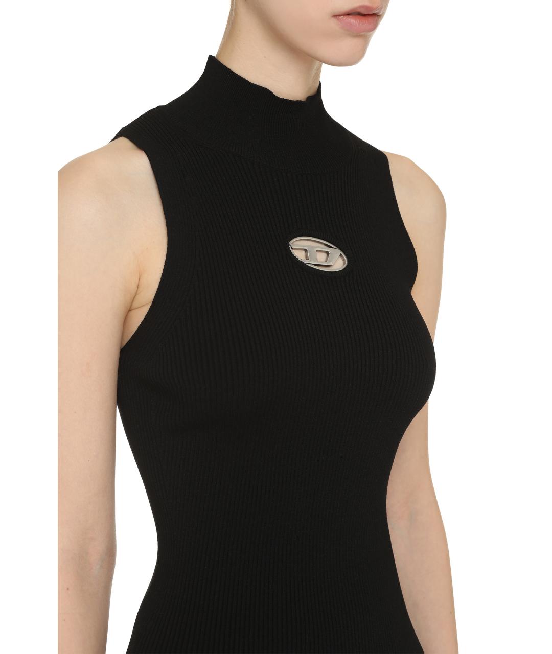 DIESEL Черное вискозное повседневное платье, фото 5