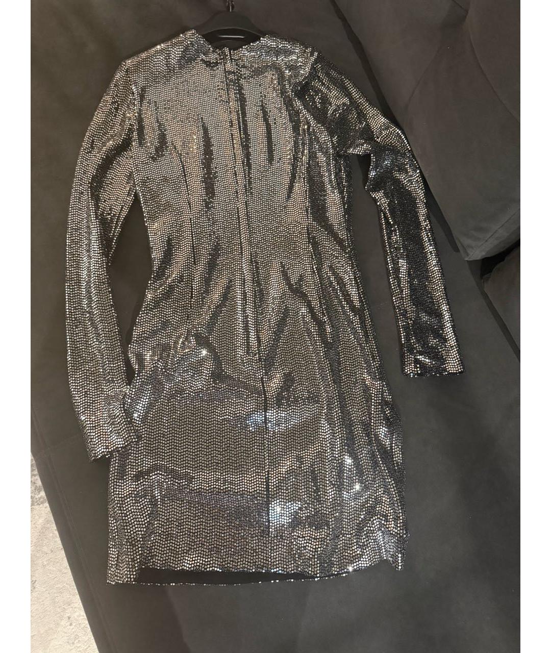 DOLCE&GABBANA Серебряное коктейльное платье, фото 2