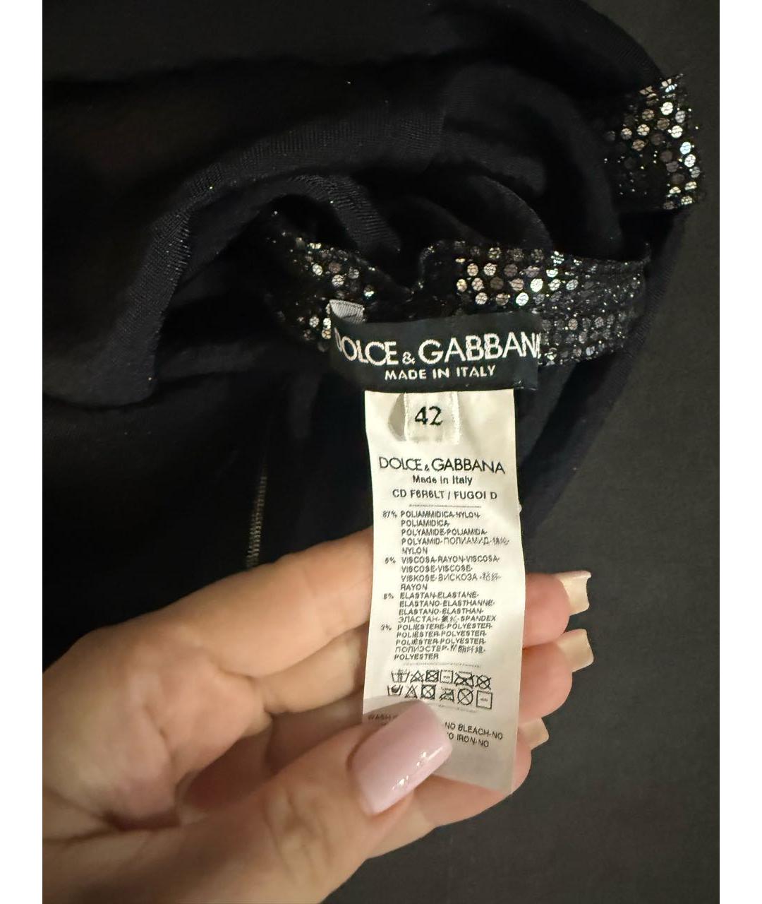 DOLCE&GABBANA Серебряное коктейльное платье, фото 3