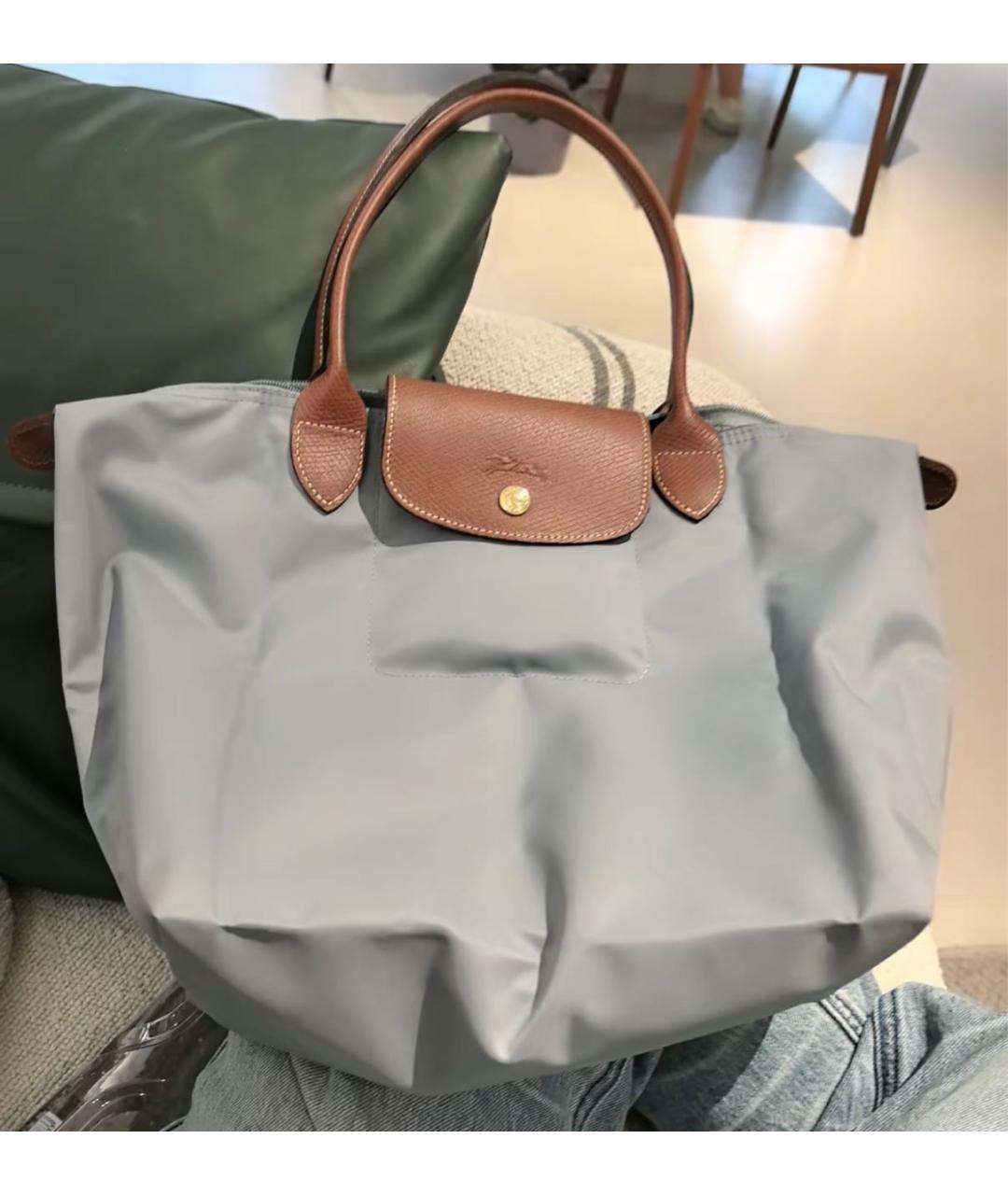LONGCHAMP Голубая тканевая сумка тоут, фото 8
