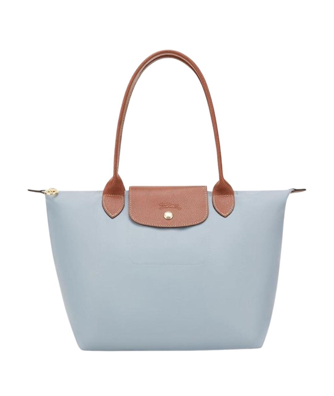 LONGCHAMP Голубая тканевая сумка тоут, фото 1