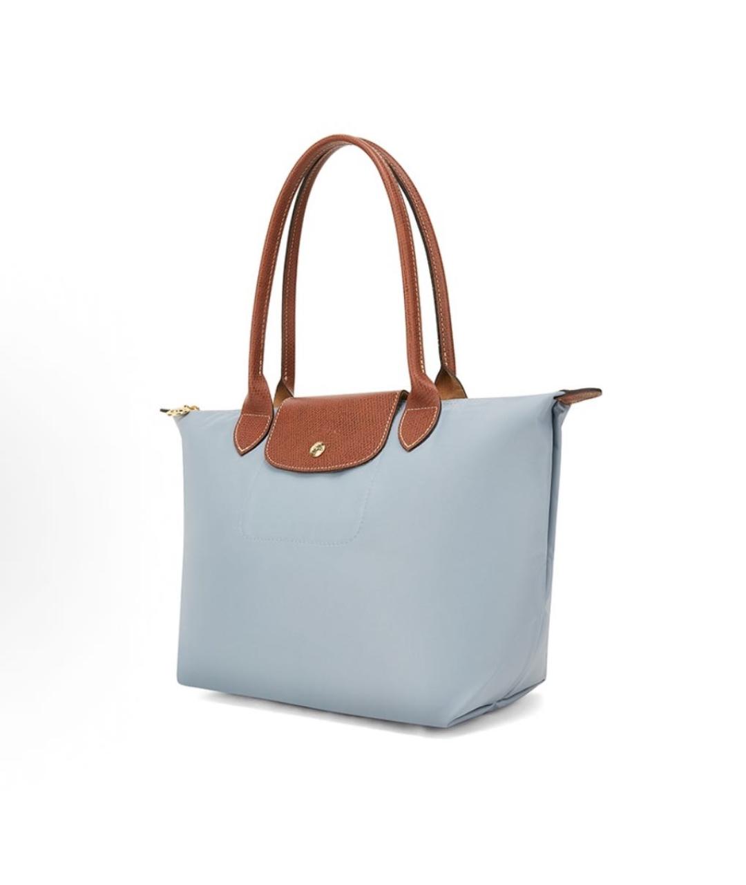 LONGCHAMP Голубая тканевая сумка тоут, фото 2