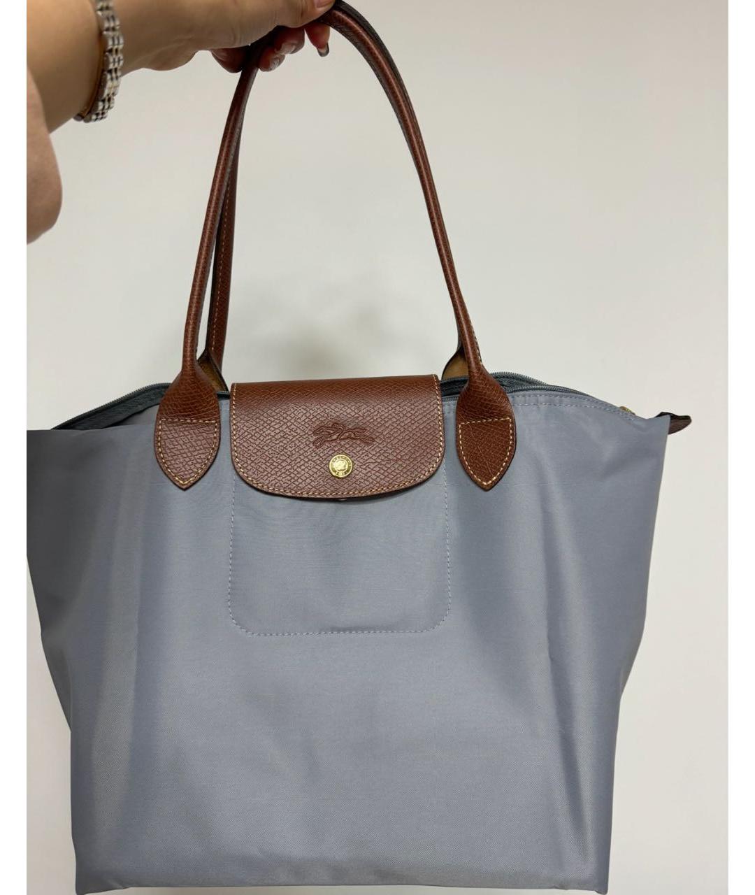 LONGCHAMP Голубая тканевая сумка тоут, фото 6