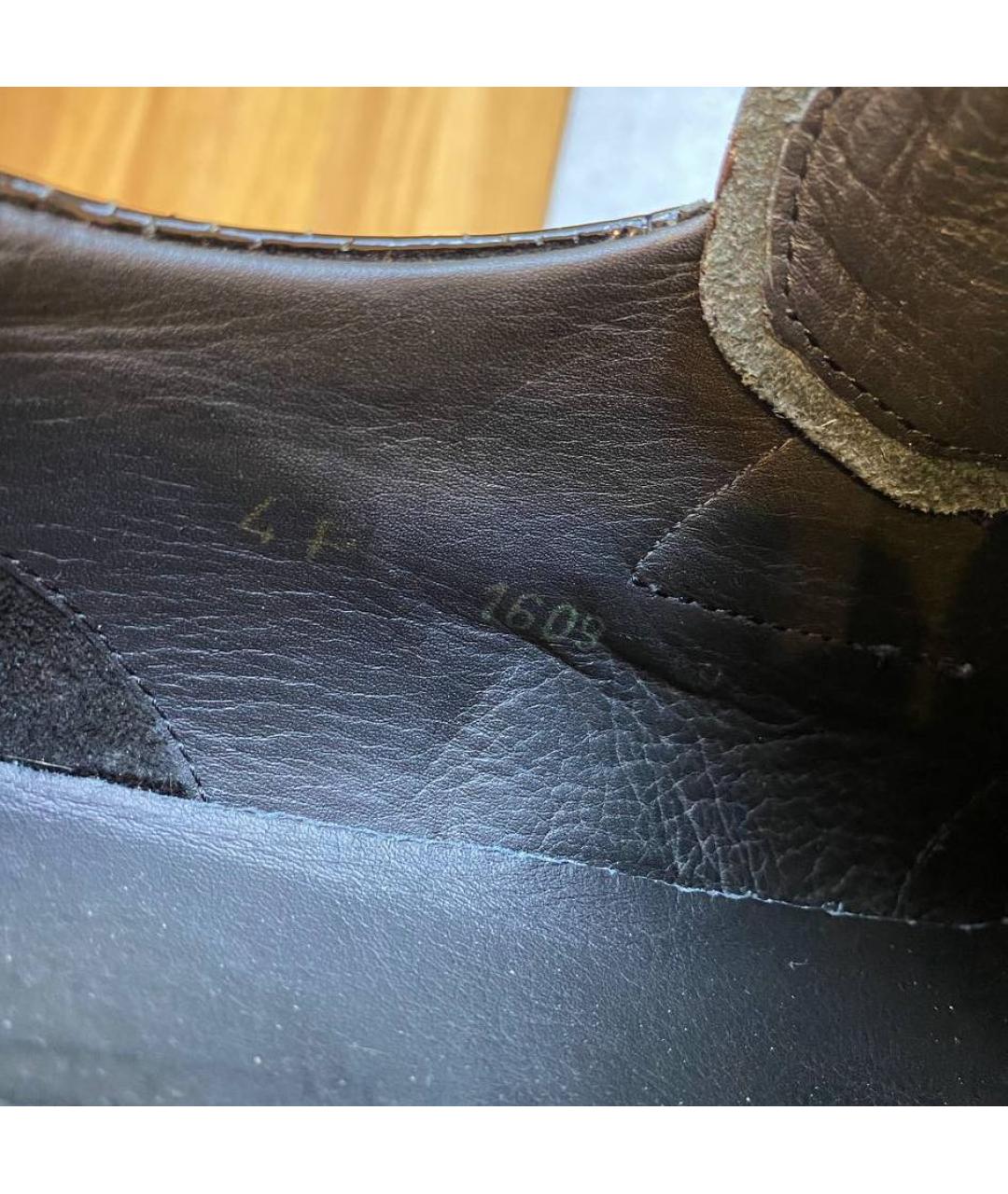 PRADA Черные кожаные низкие кроссовки / кеды, фото 4